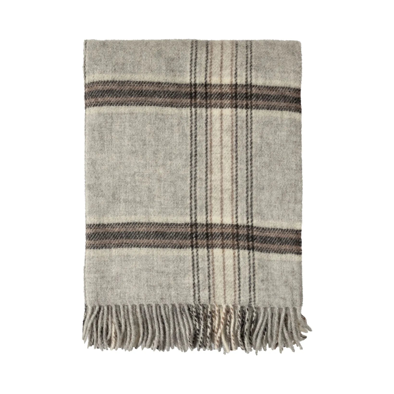 Check Wolldecke Grau 130x200 cm