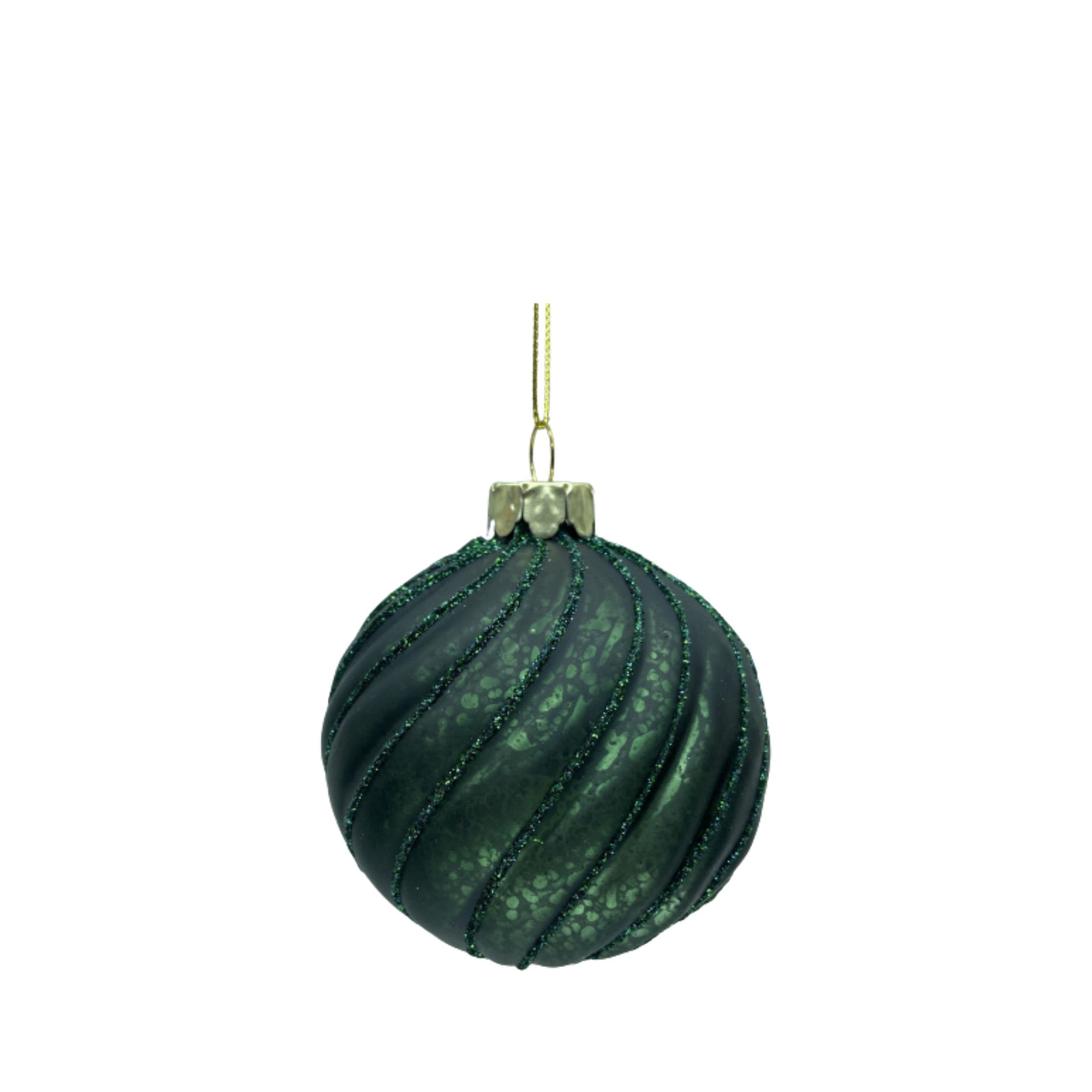 4 Stk. Christbaumkugeln mit Swirls