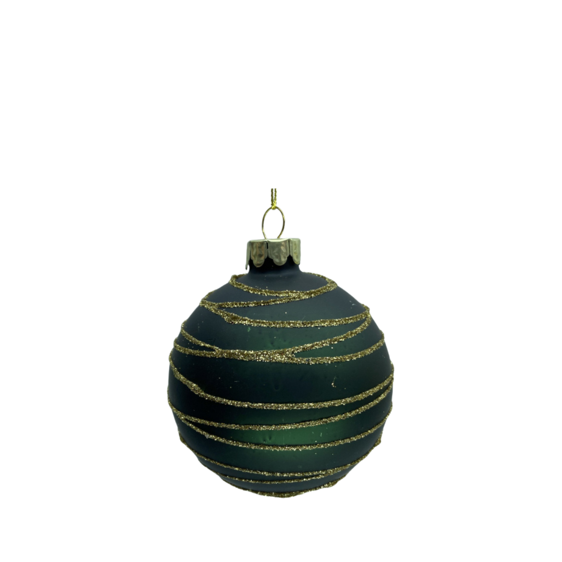 4 Stk. Christbaumkugeln mit horizontalen Streifen