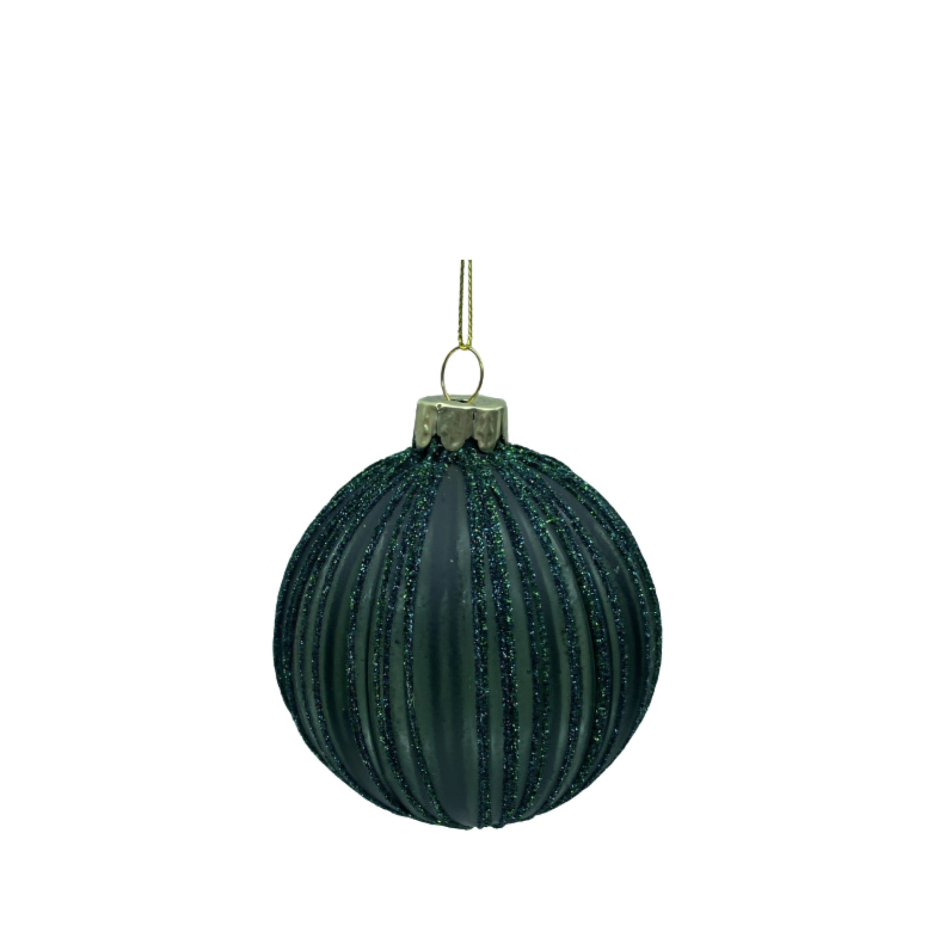 4 Stk. Christbaumkugeln mit vertikalen Streifen