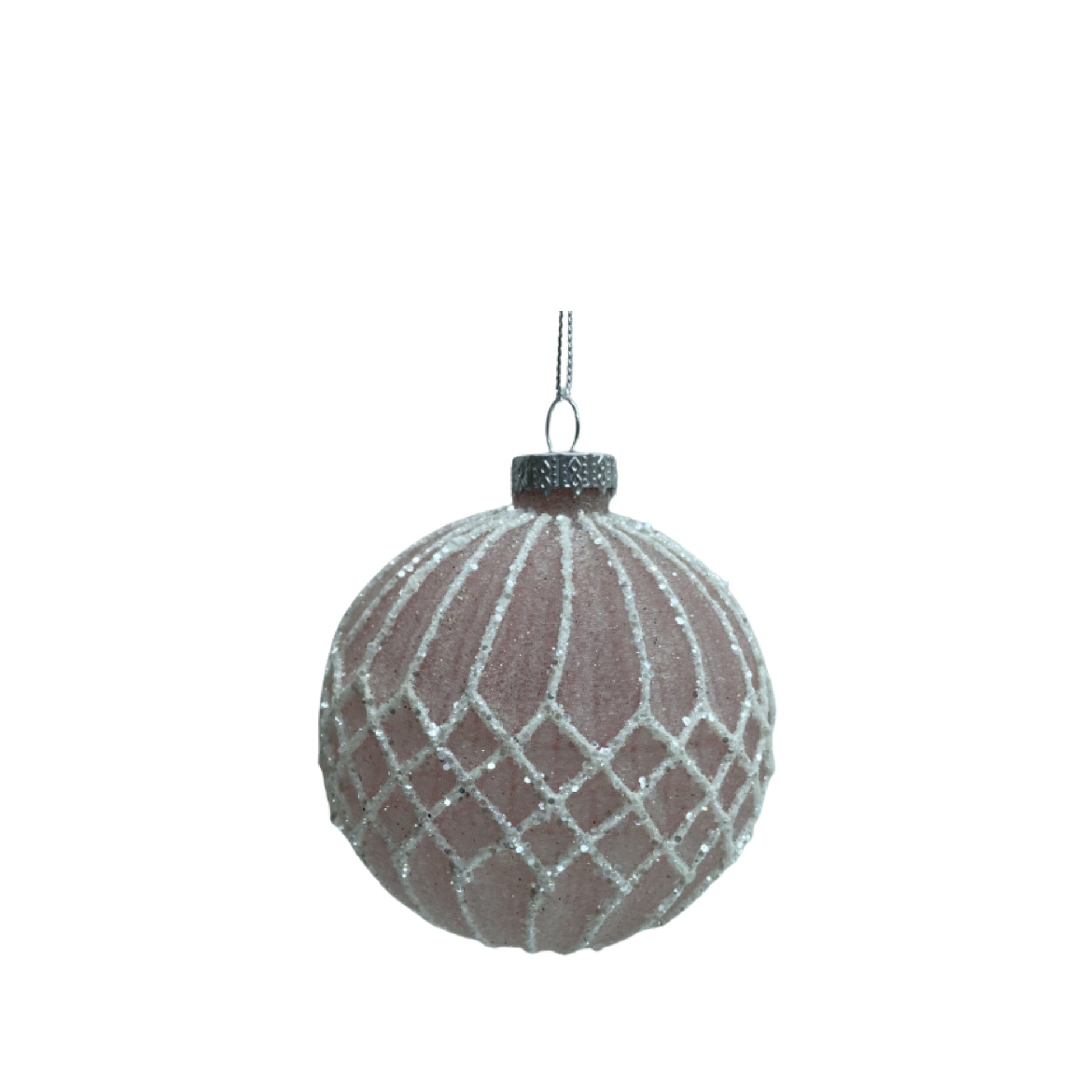 4 Stk. Christbaumkugeln mit Karomuster