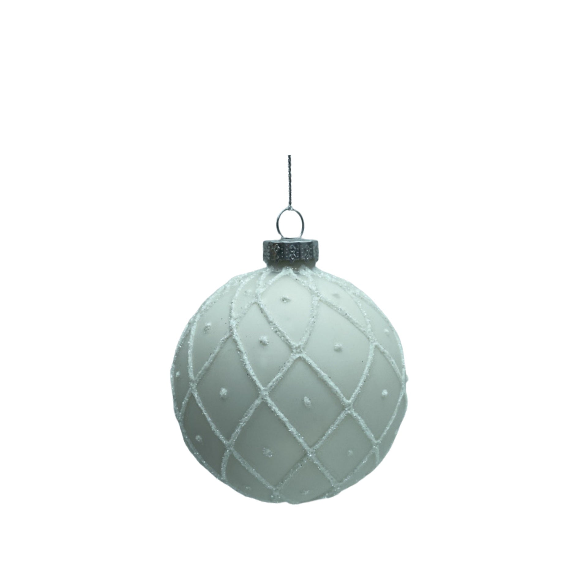 4 Stk. Christbaumkugeln mit Karos und Punkten