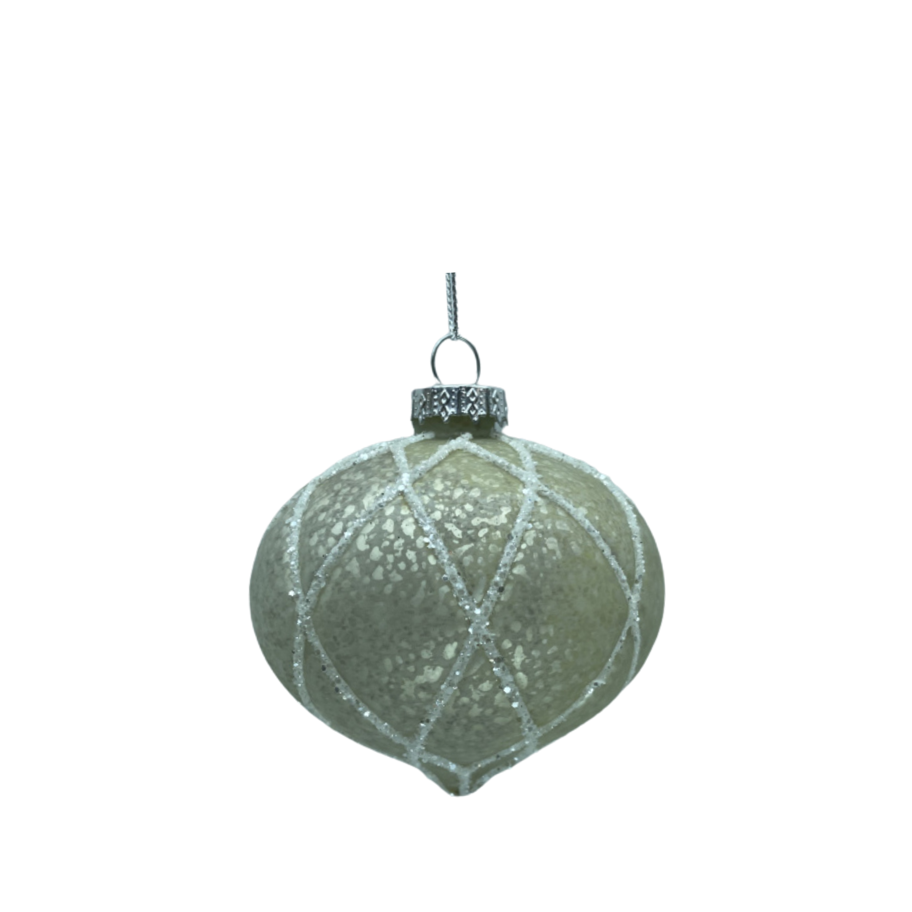 Weihnachtskugeln mit Spitze und Karomuster, 4 Stk.