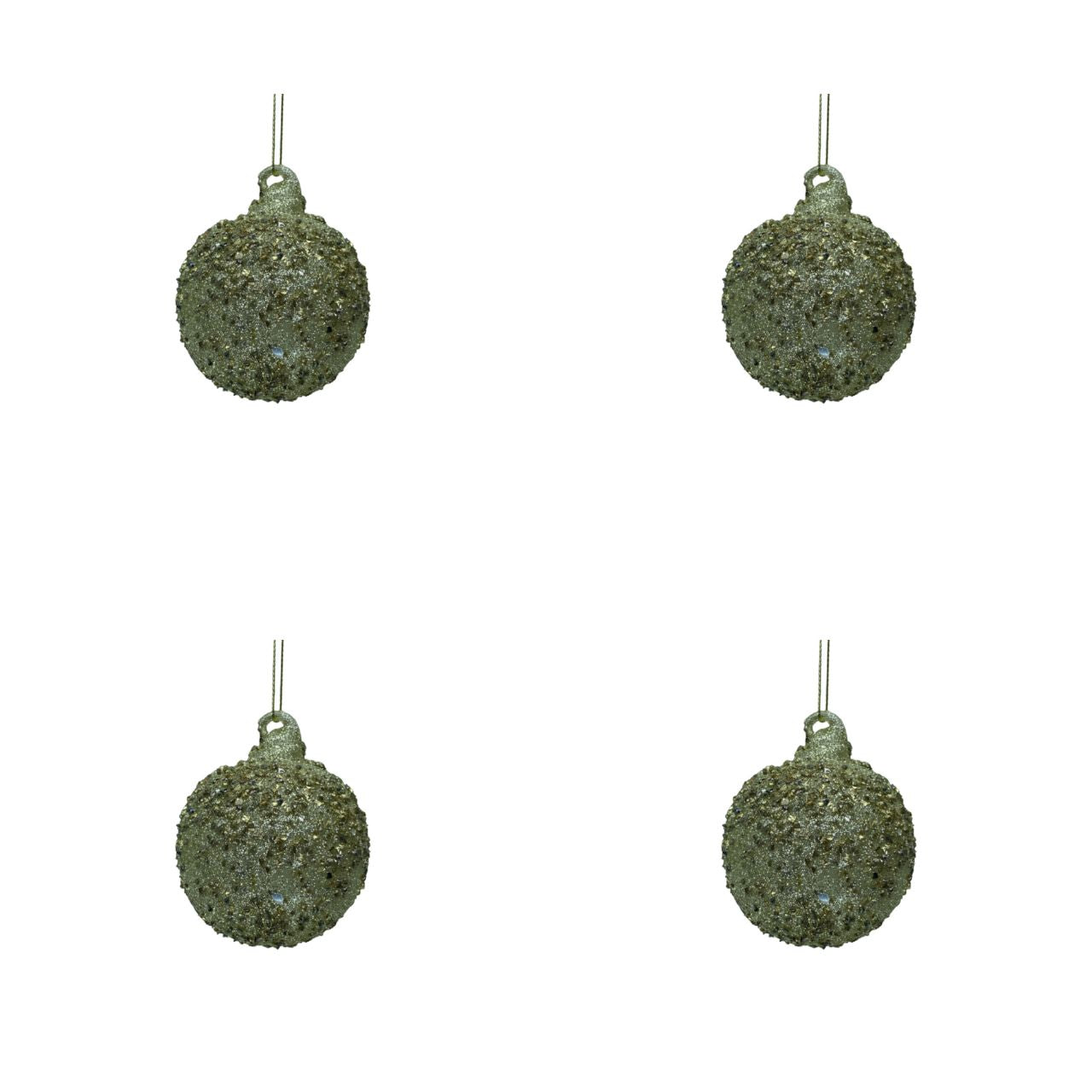 Glitzer-Glaskugeln, 4 Stück