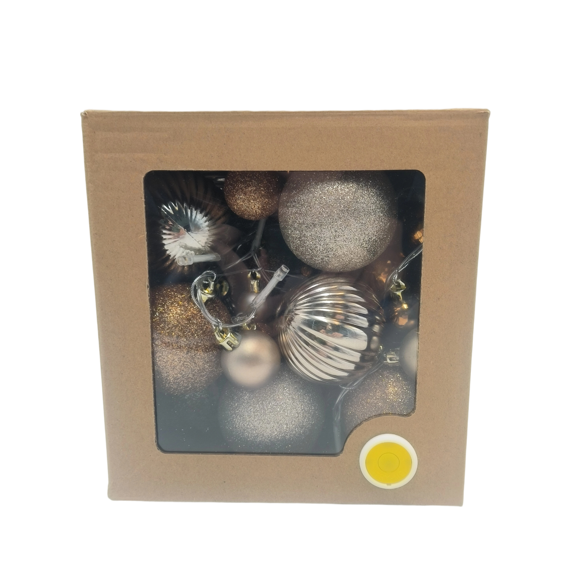 Lichterkette mit Weihnachtskugeln