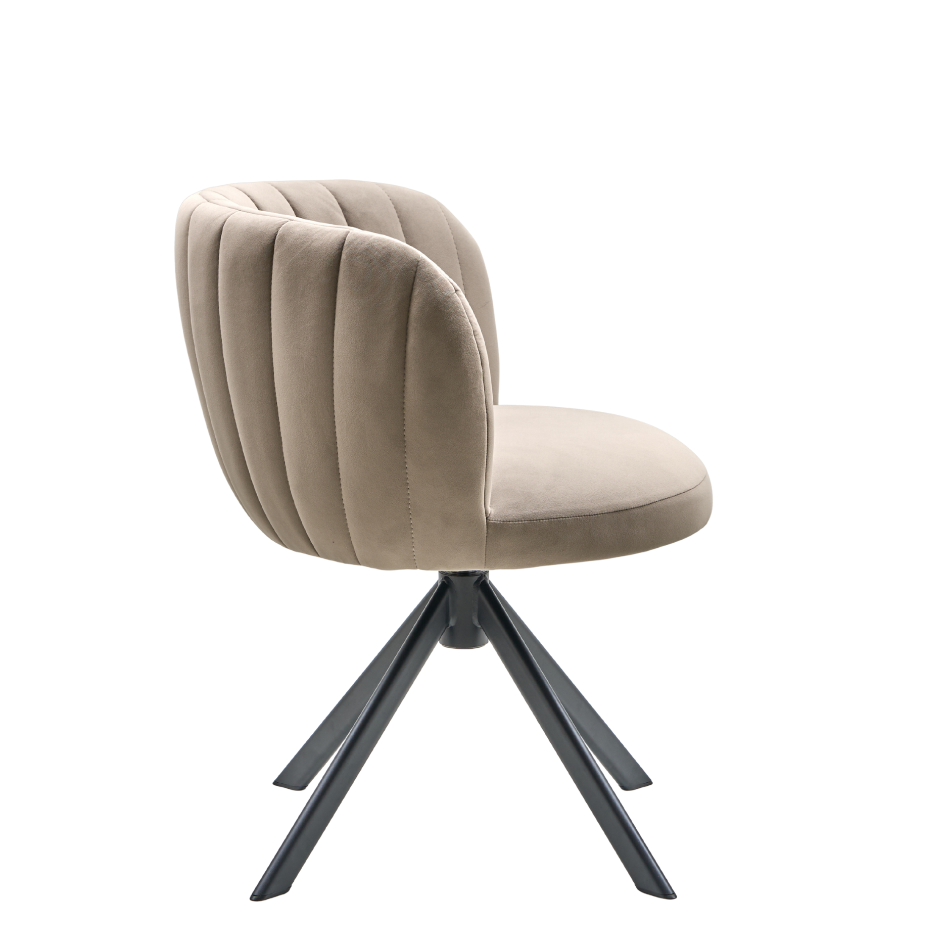 Shelly II Esszimmerstuhl - Velours mit Drehgestell (schwarz)