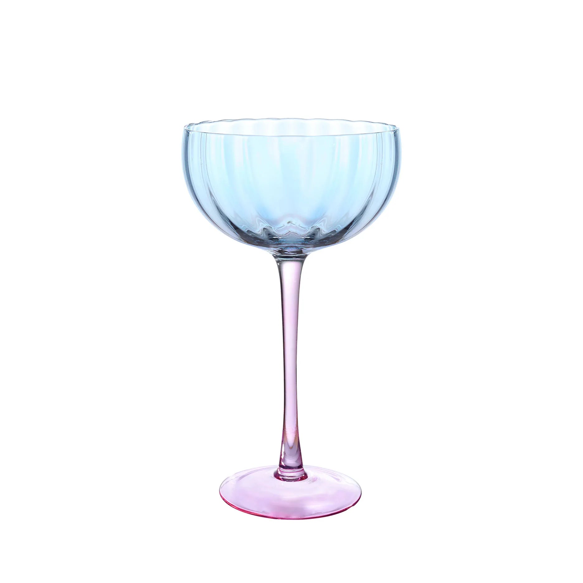 Candy Champagnerglas Blau/Rose