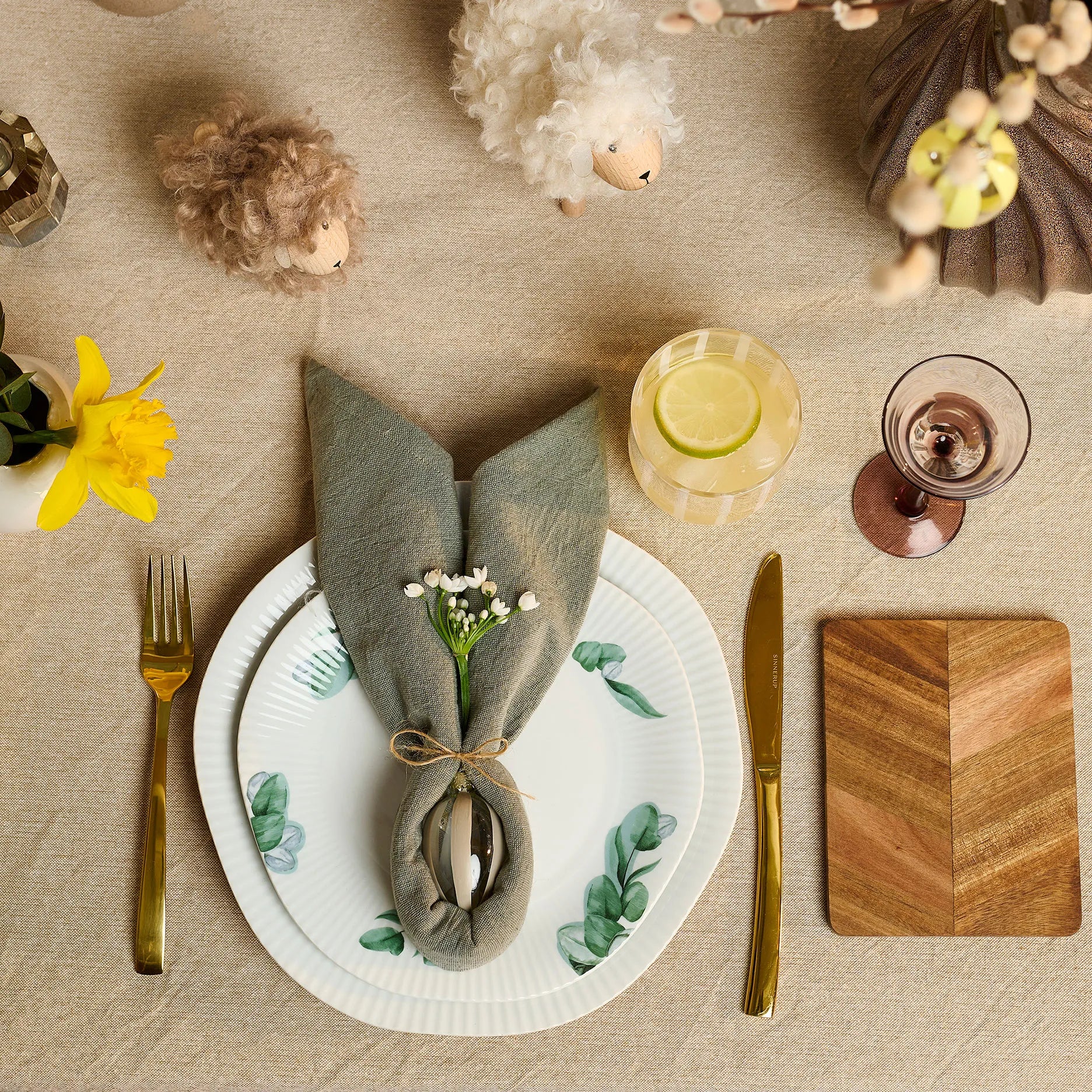 Stripe Osterei 2 Stk Hellbraun