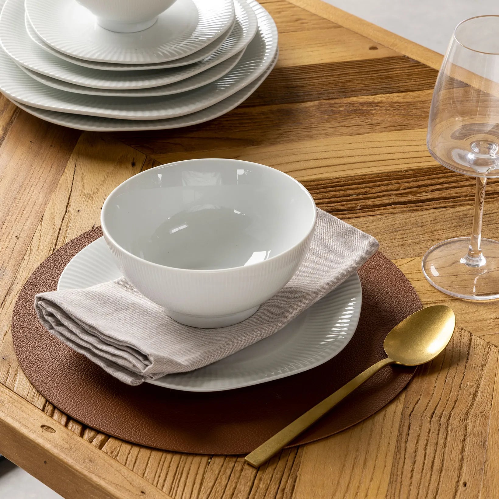 Wendbares Tischset Ø30 cm Braun/Schwarz