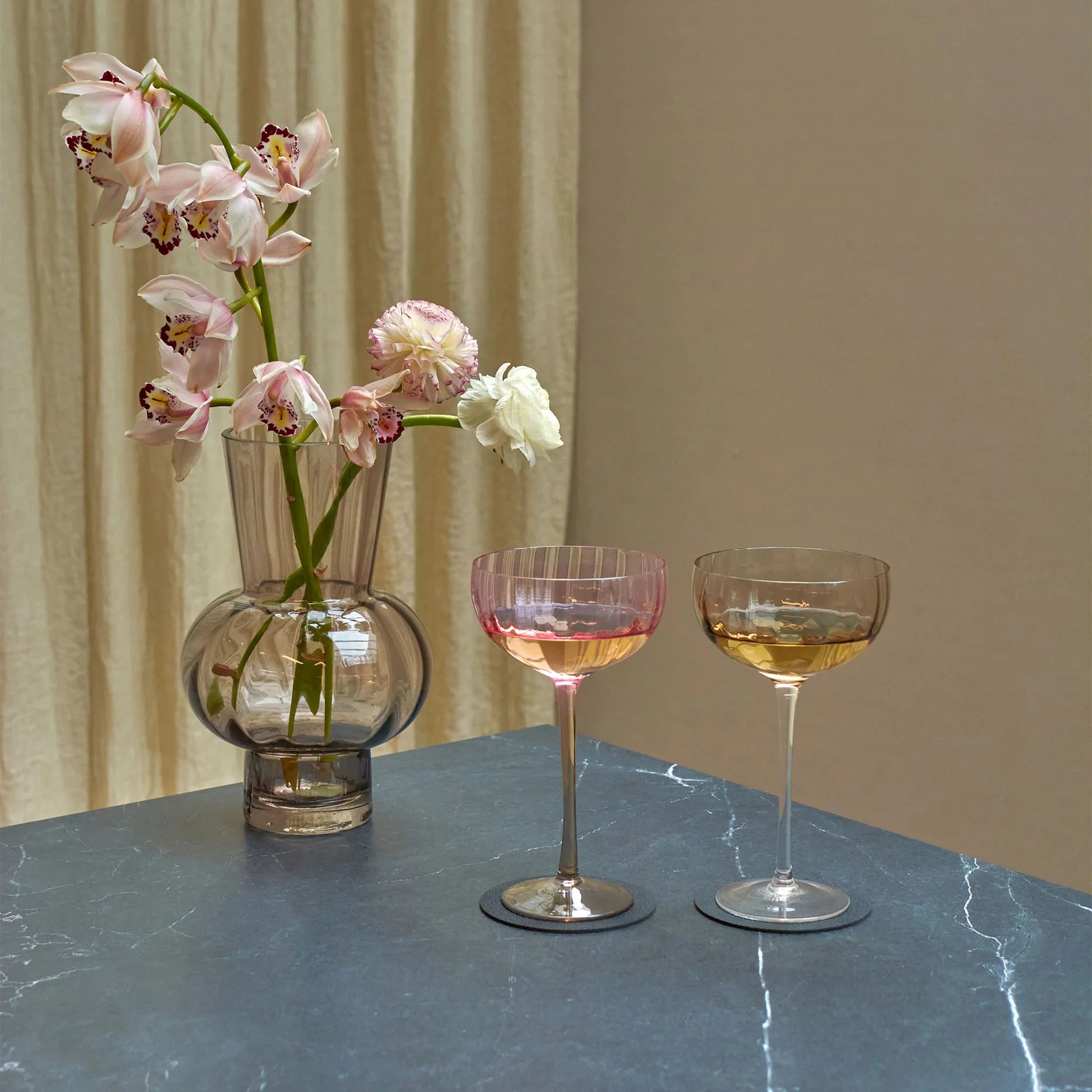 Candy Champagnerglas Braun/Transparent