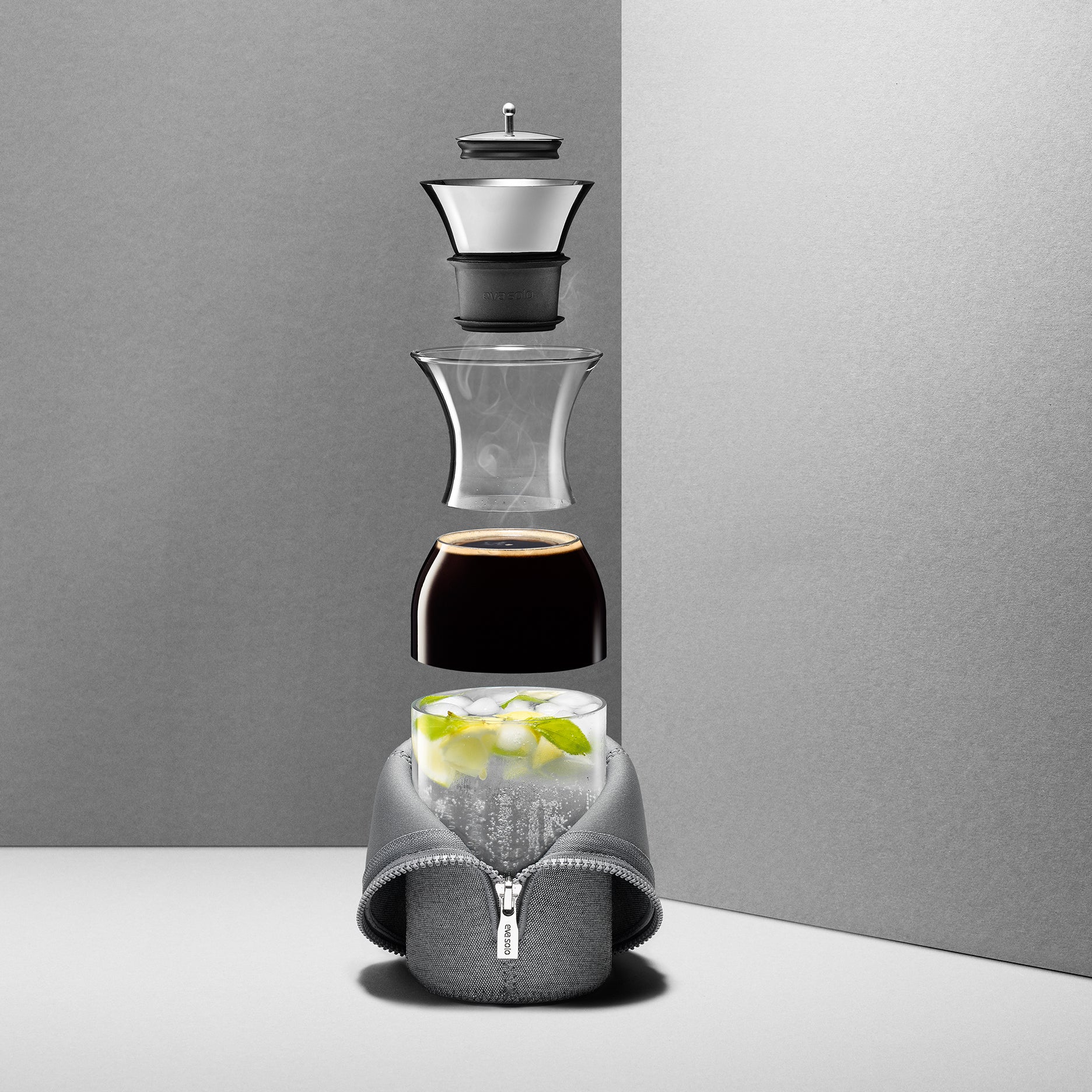 Kühlschrankkaraffe 1 L Dunkelgrau