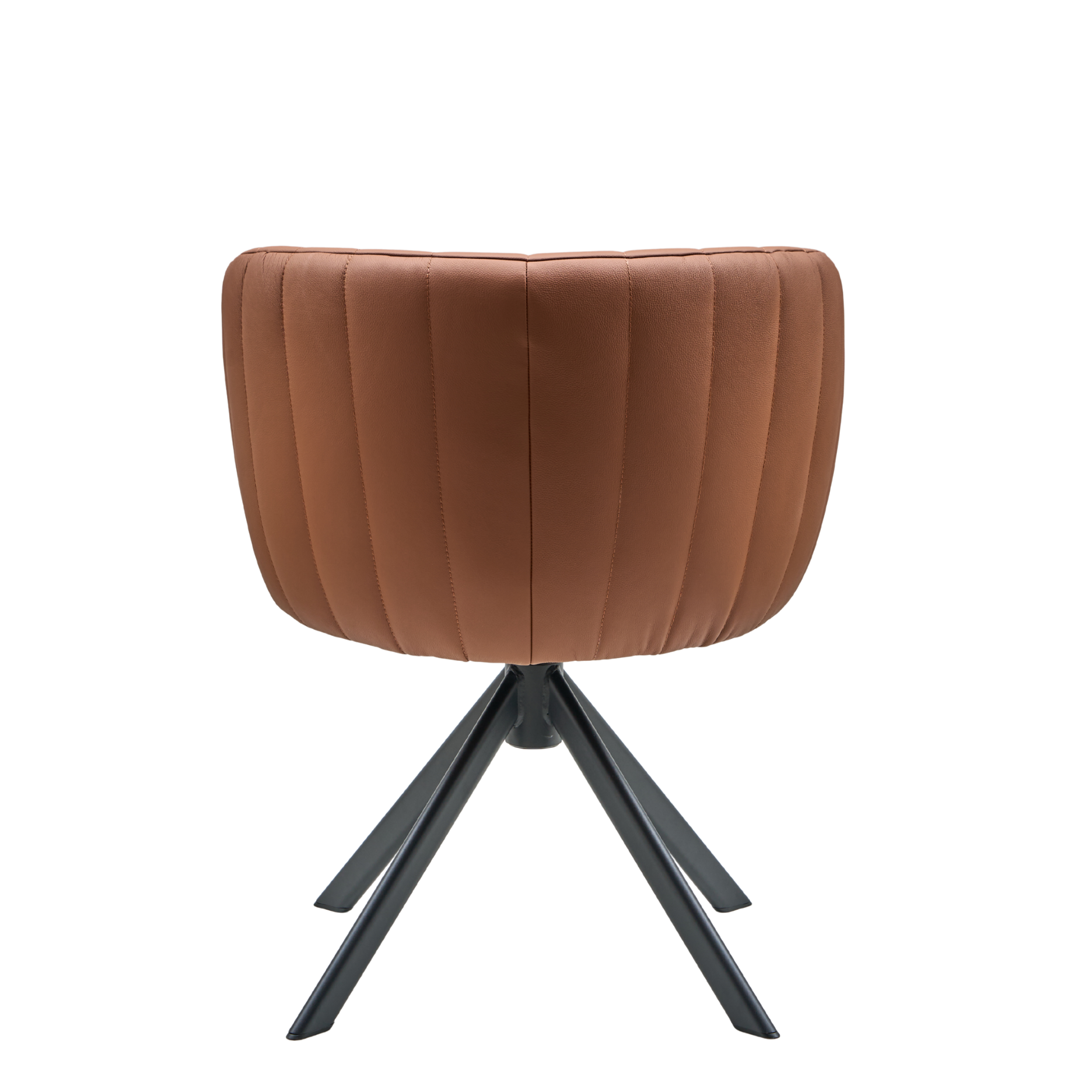 Shelly II Esszimmerstuhl aus Leder mit Drehgestell (Schwarz)