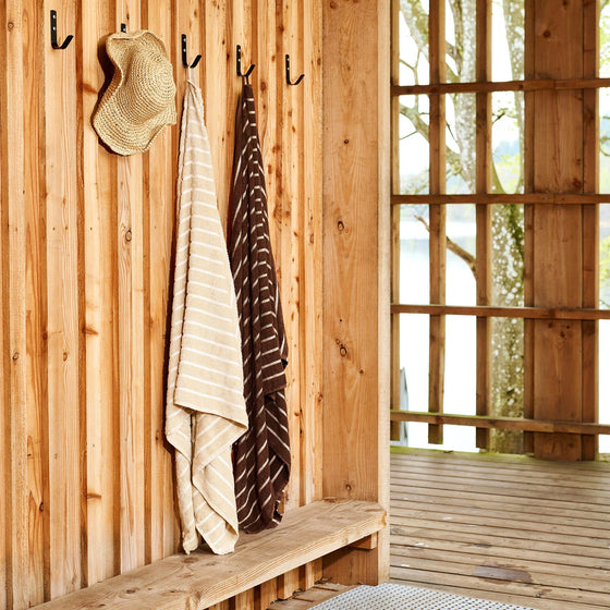 Life Stripe Strandhandtuch Beige