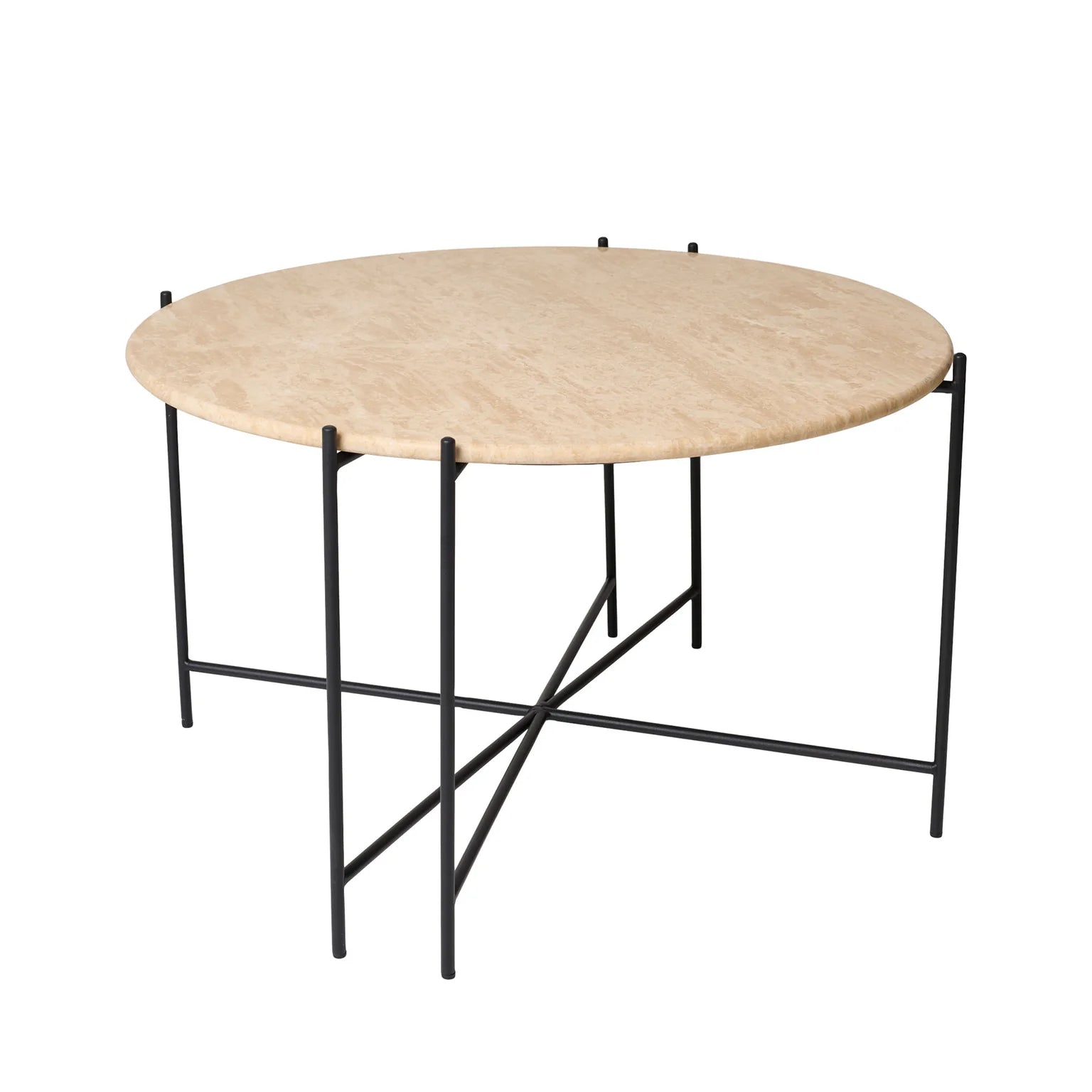 Viola III Sofatisch aus Travertin Ø80