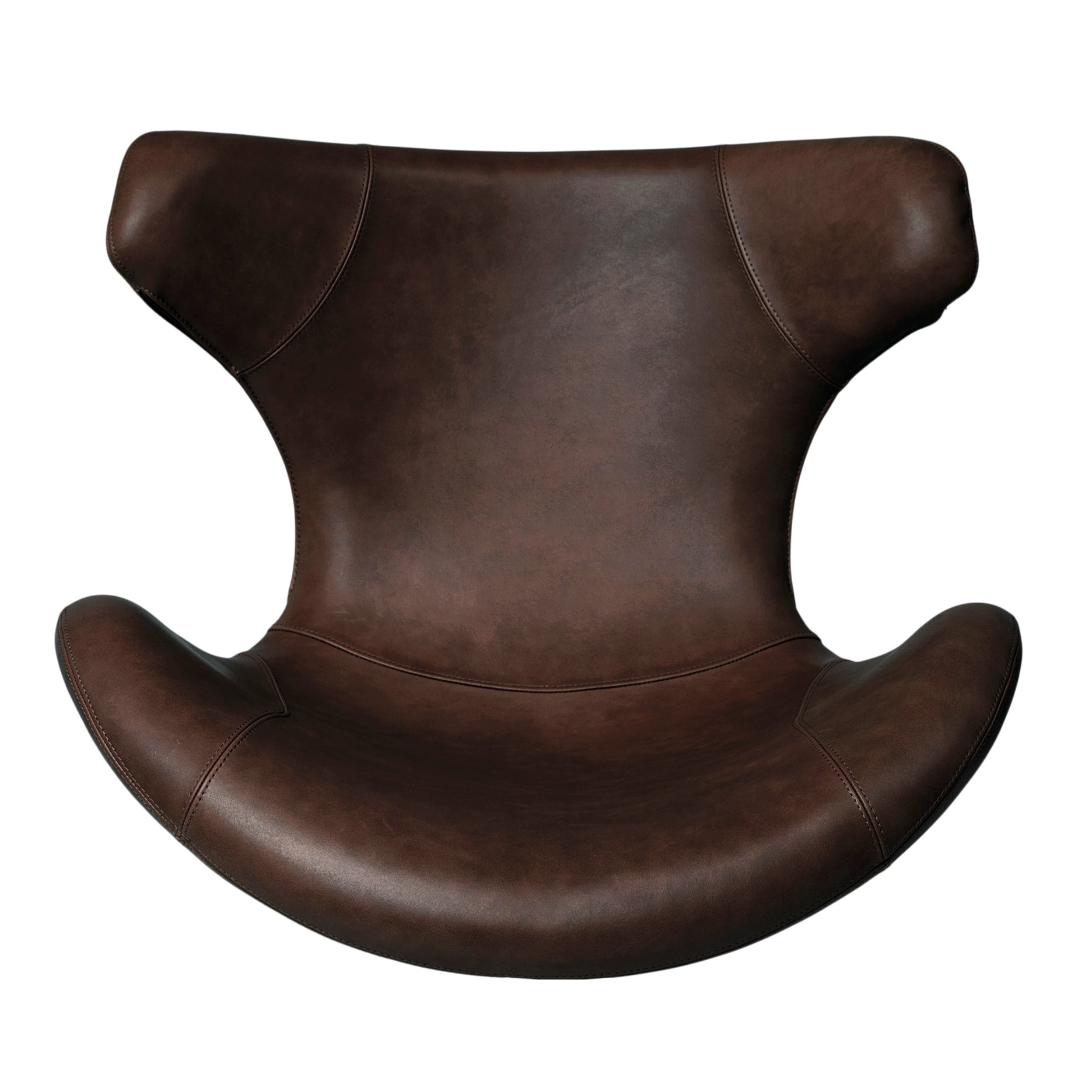 Kato Loungesessel Leder m. schwarzen Drehsockel