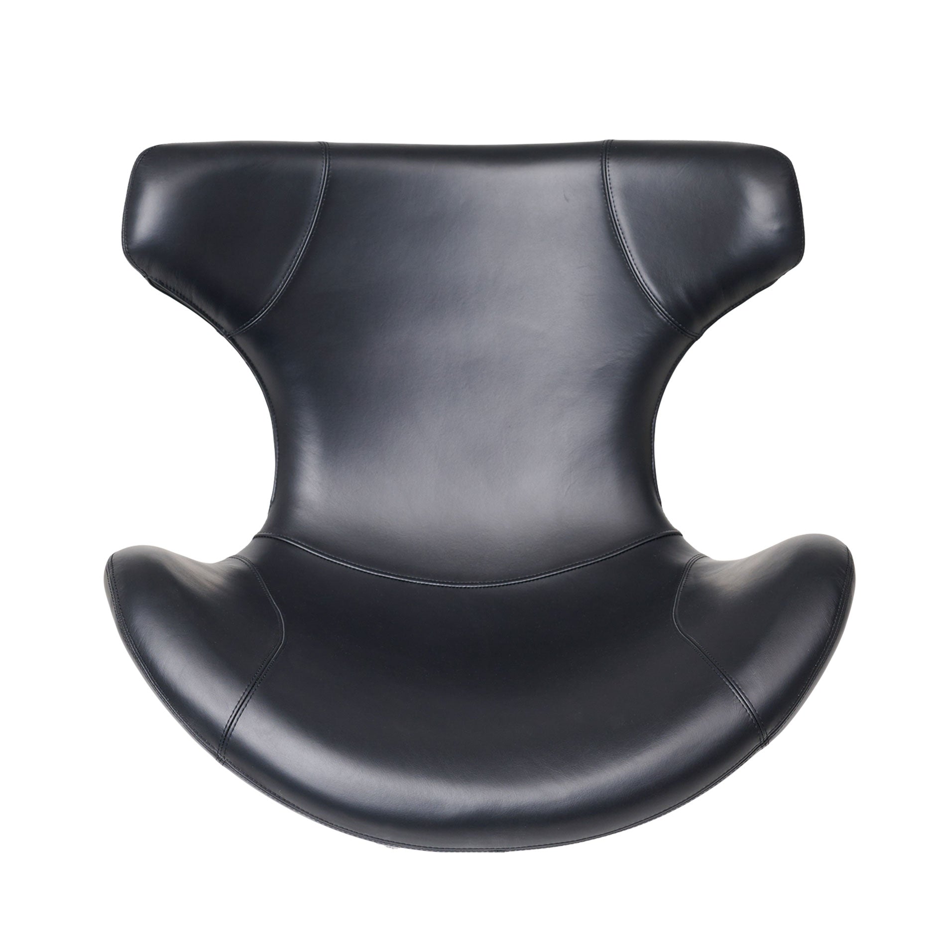 Kato Loungesessel Leder m. schwarzen Drehsockel