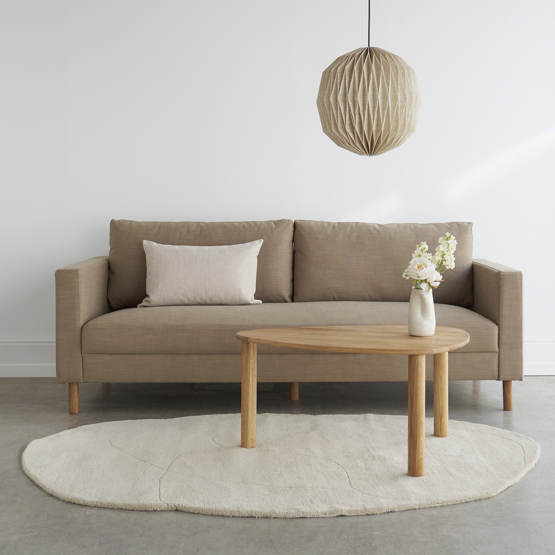 Stapleton II 3-Sitzer Sofa - Eichenbeine