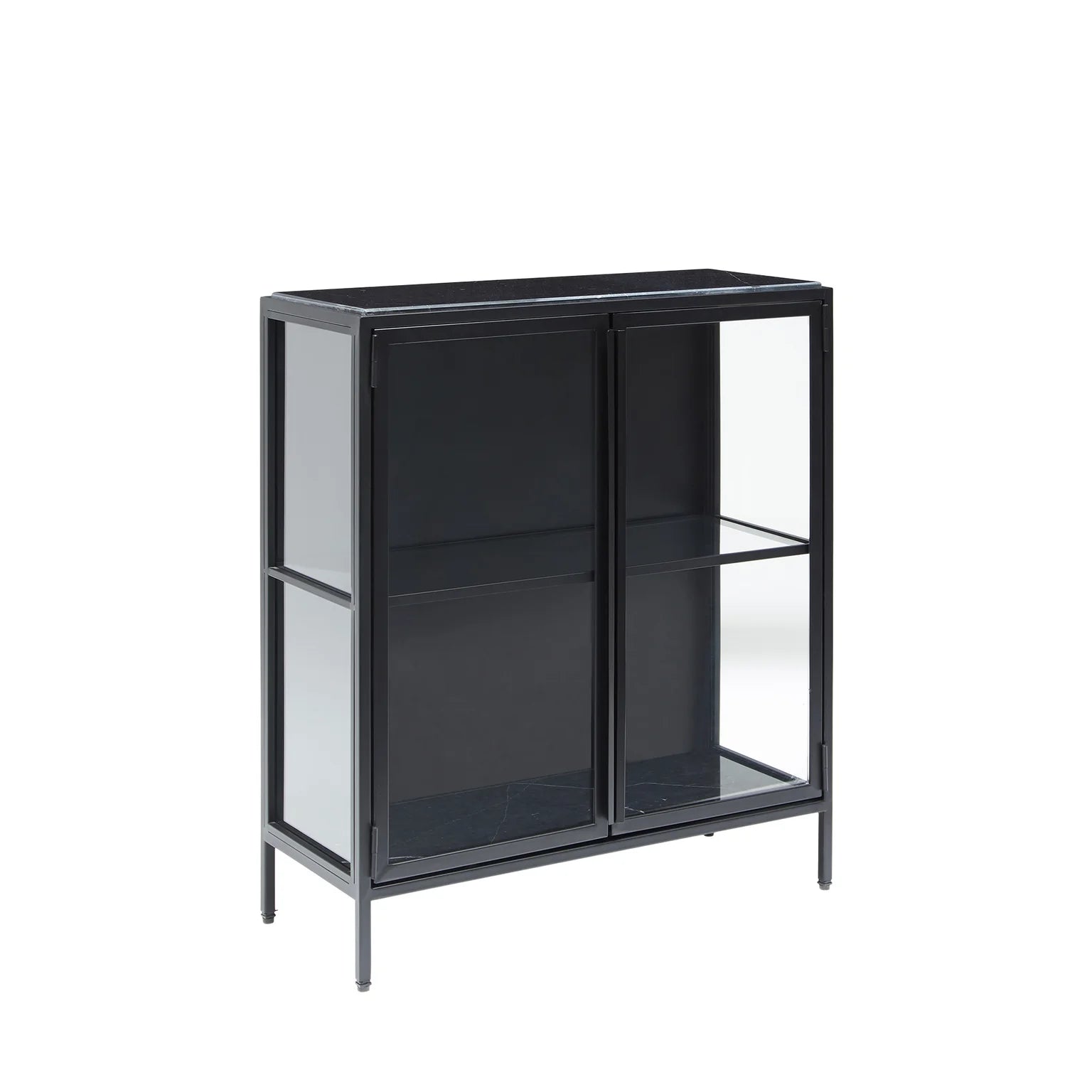 Mason II Vitrinenschrank – schwarzes Metall