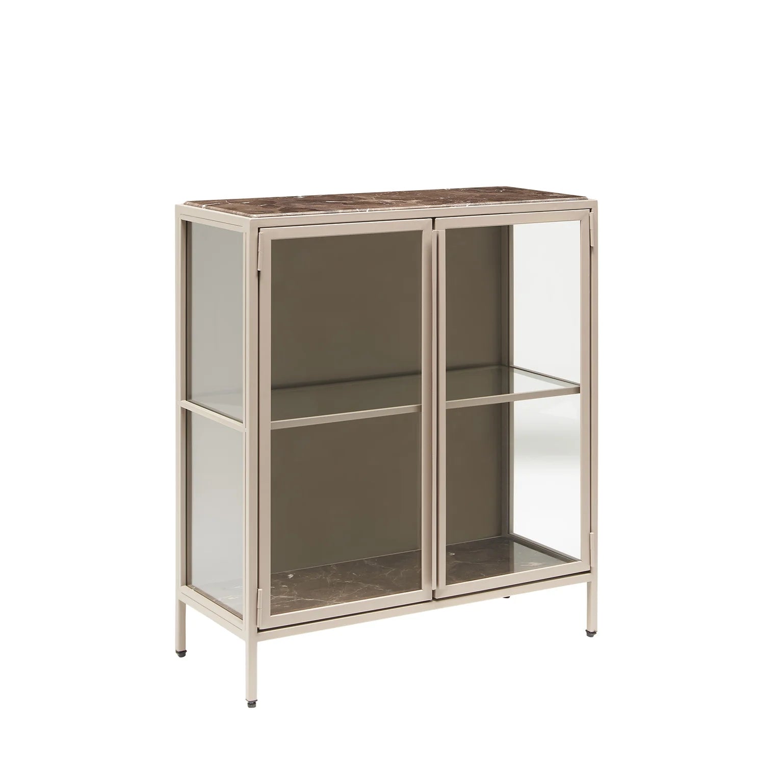 Mason II Vitrinenschrank – hellbraunes Metall