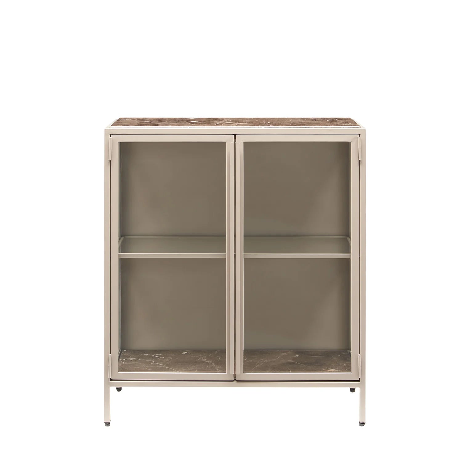 Mason II Vitrinenschrank – hellbraunes Metall