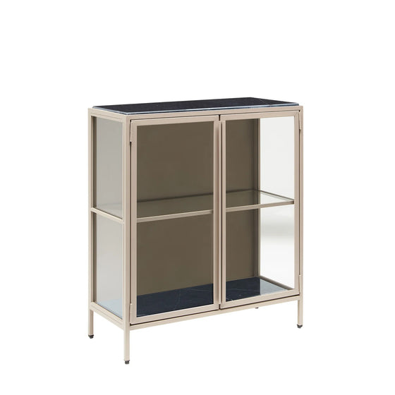 Der Mason II Vitrine Braun Marmor Schwarz