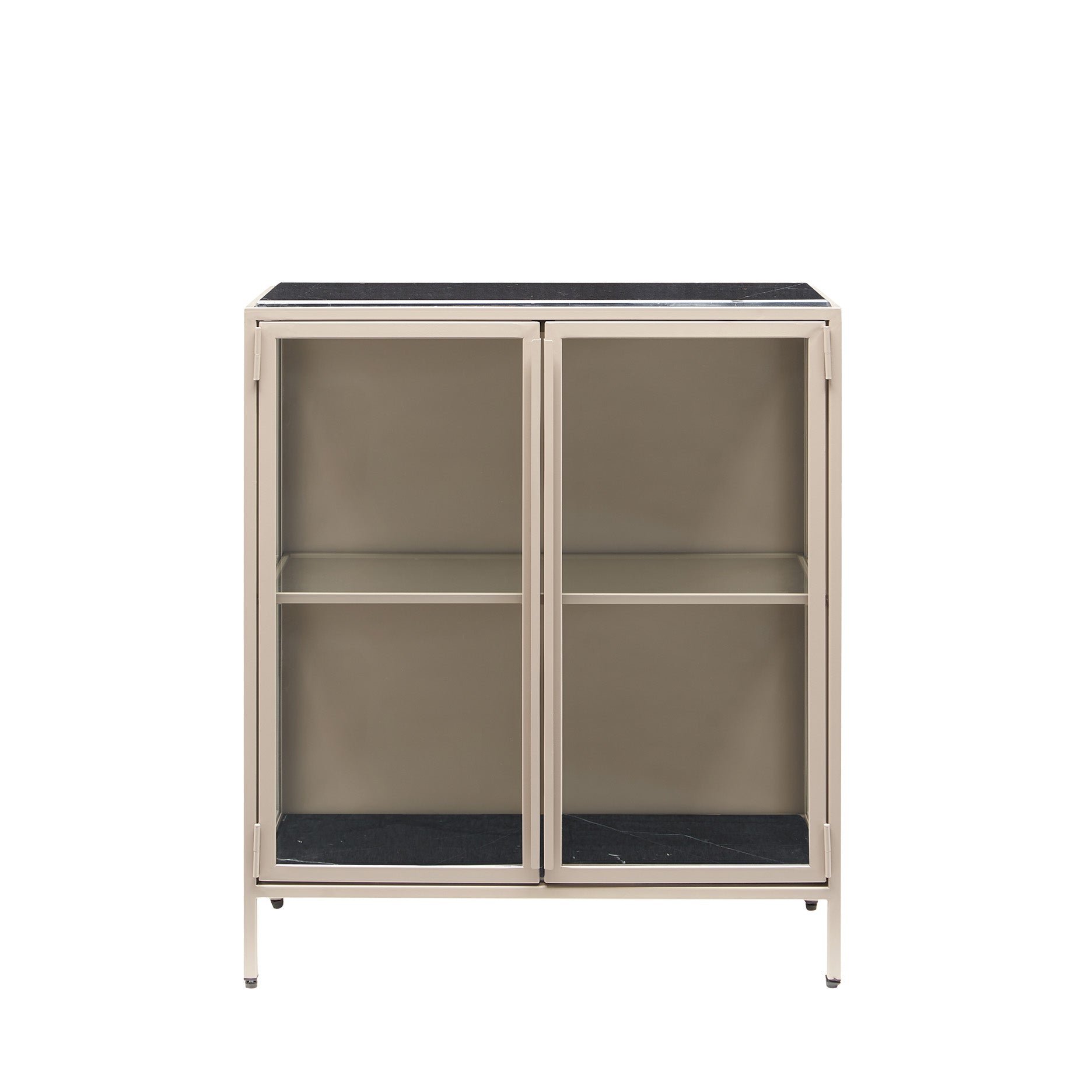 Mason II Vitrinenschrank – hellbraunes Metall