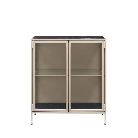 Der Mason II Vitrine Braun Marmor Schwarz