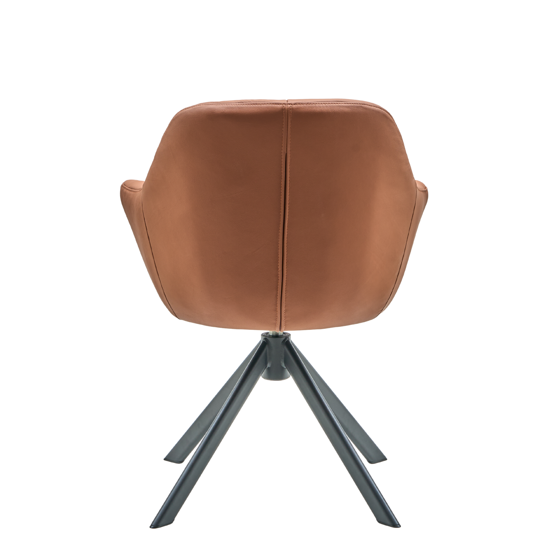 New Age Premium Esszimmerstuhl aus Leder mit Drehgestell (Schwarz)