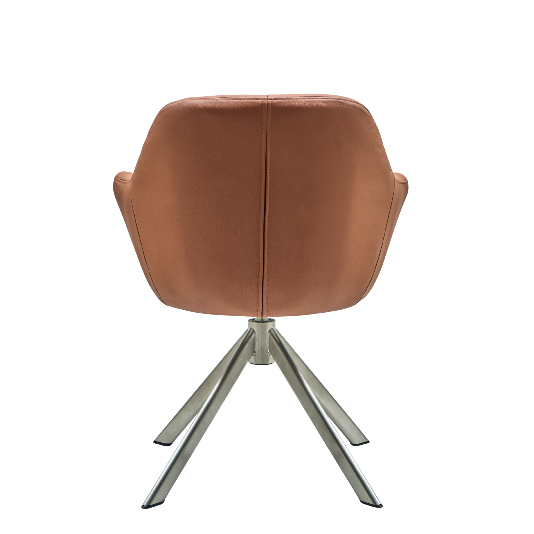 New Age Premium Esszimmerstuhl aus Leder mit Drehgestell (Edelstahl)