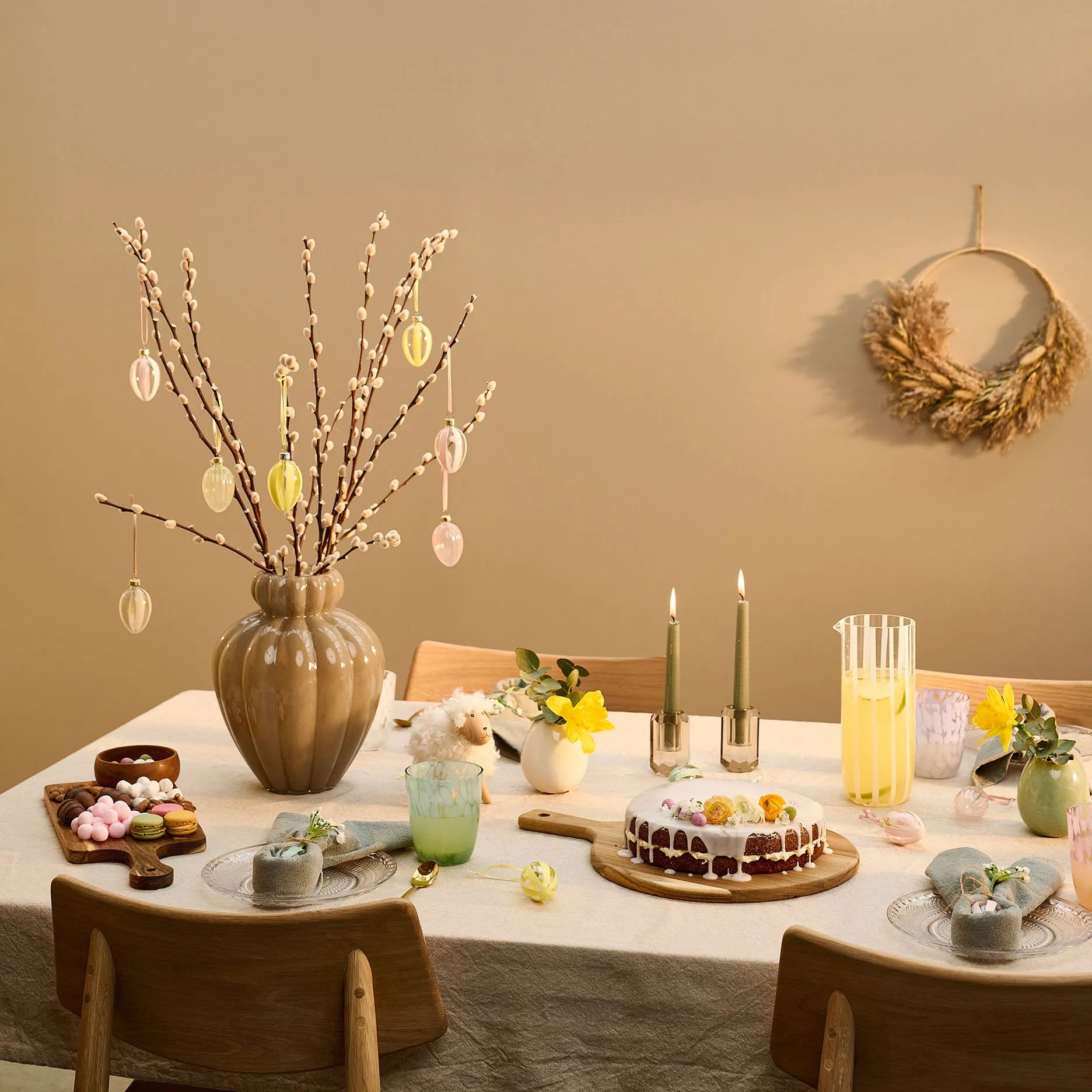 Stripe Osterei 2 Stk Hellbraun