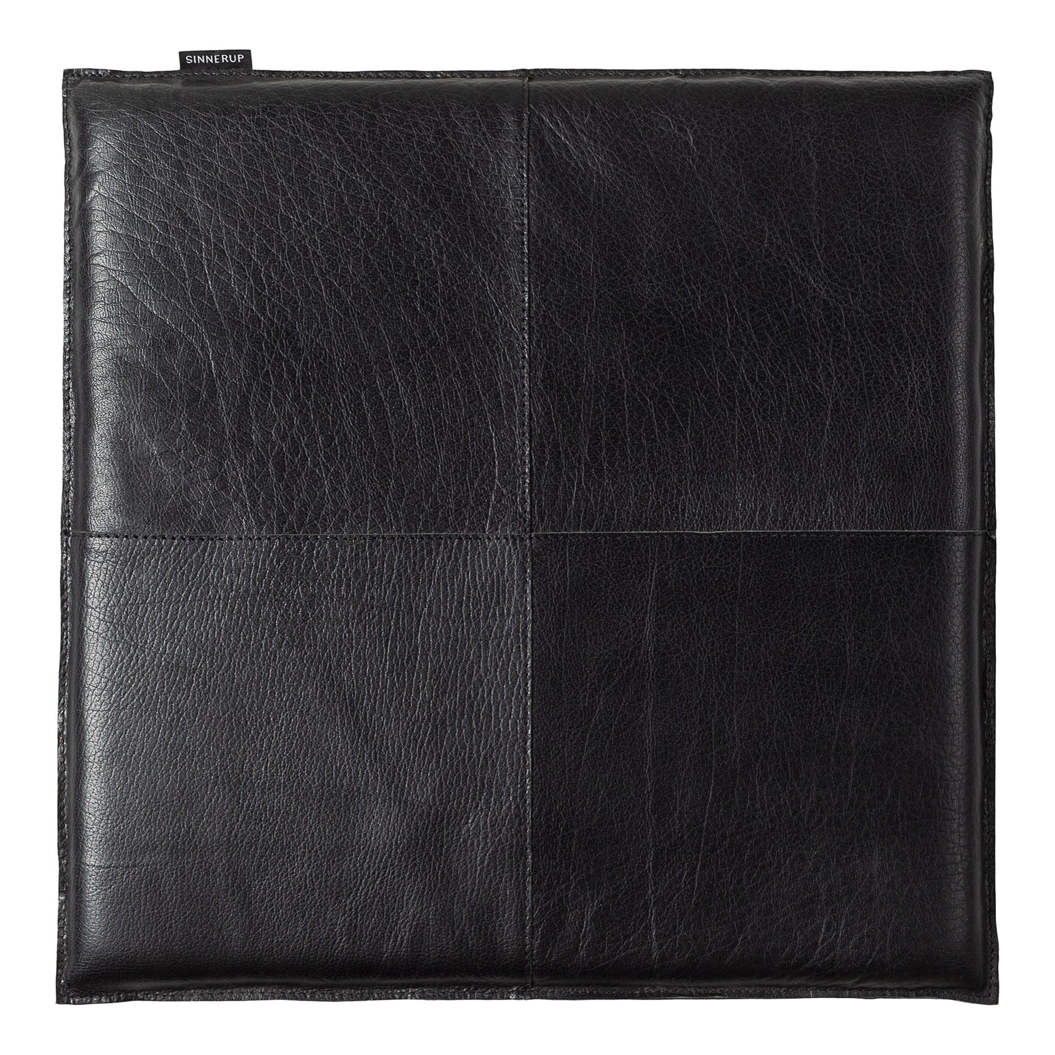 Sitzkissen Quadratisch aus Leder Schwarz