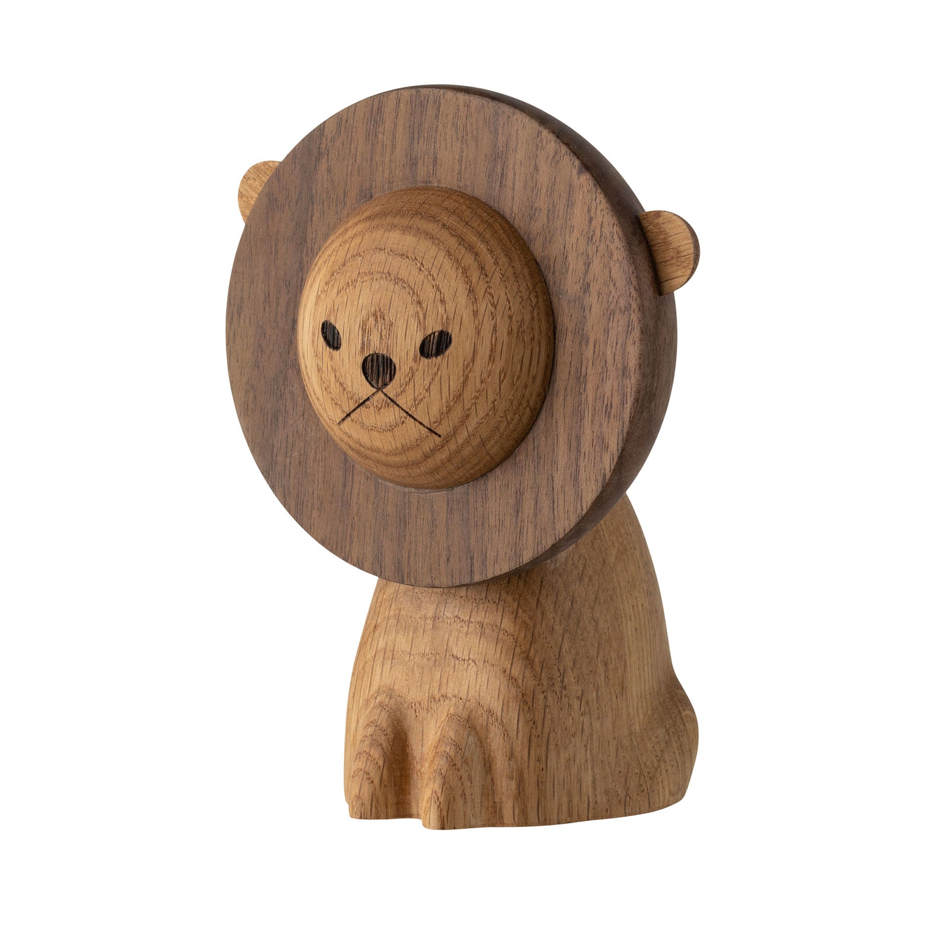 Löwe aus Eiche/Nussbaum