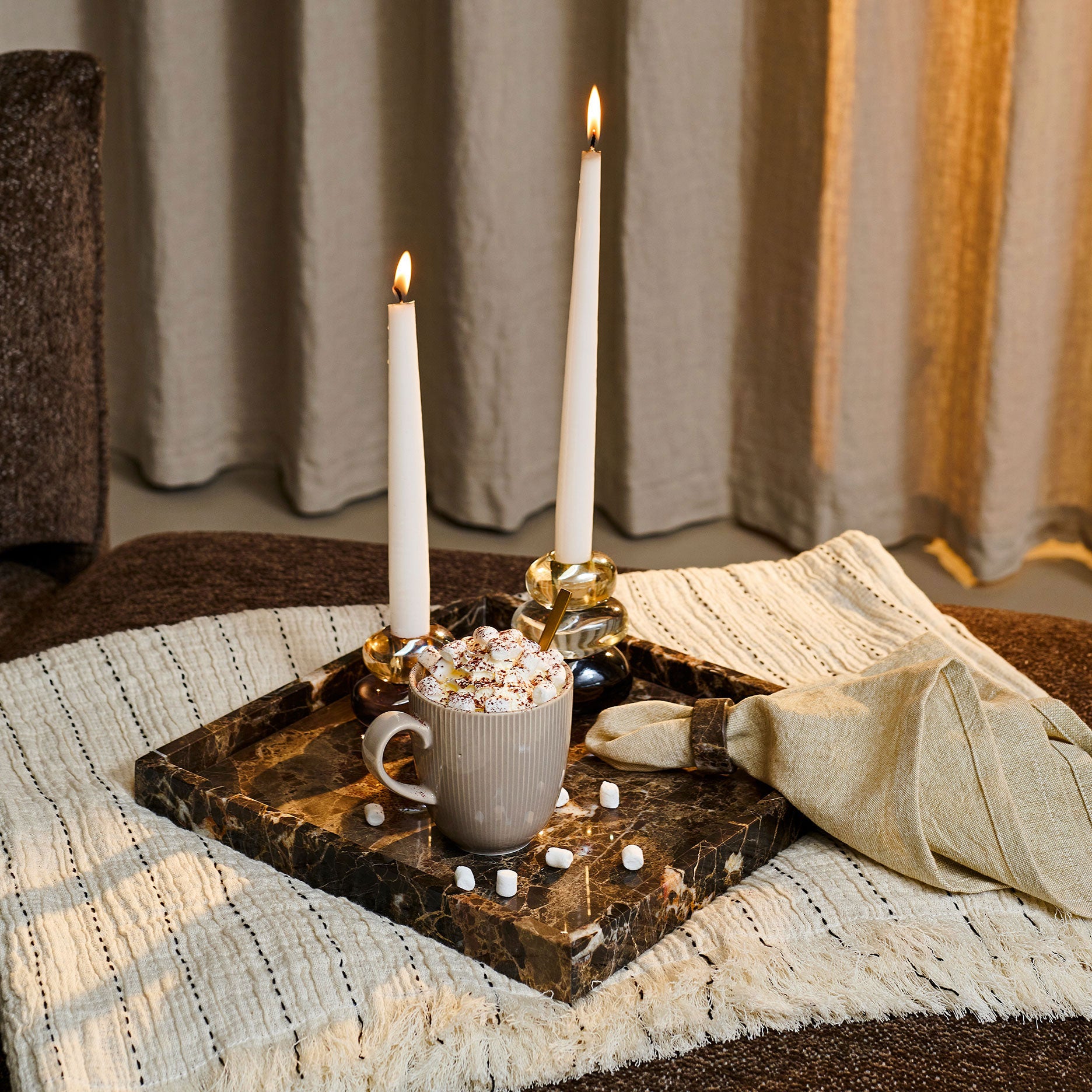 Marble II quadratisches Marmortablett