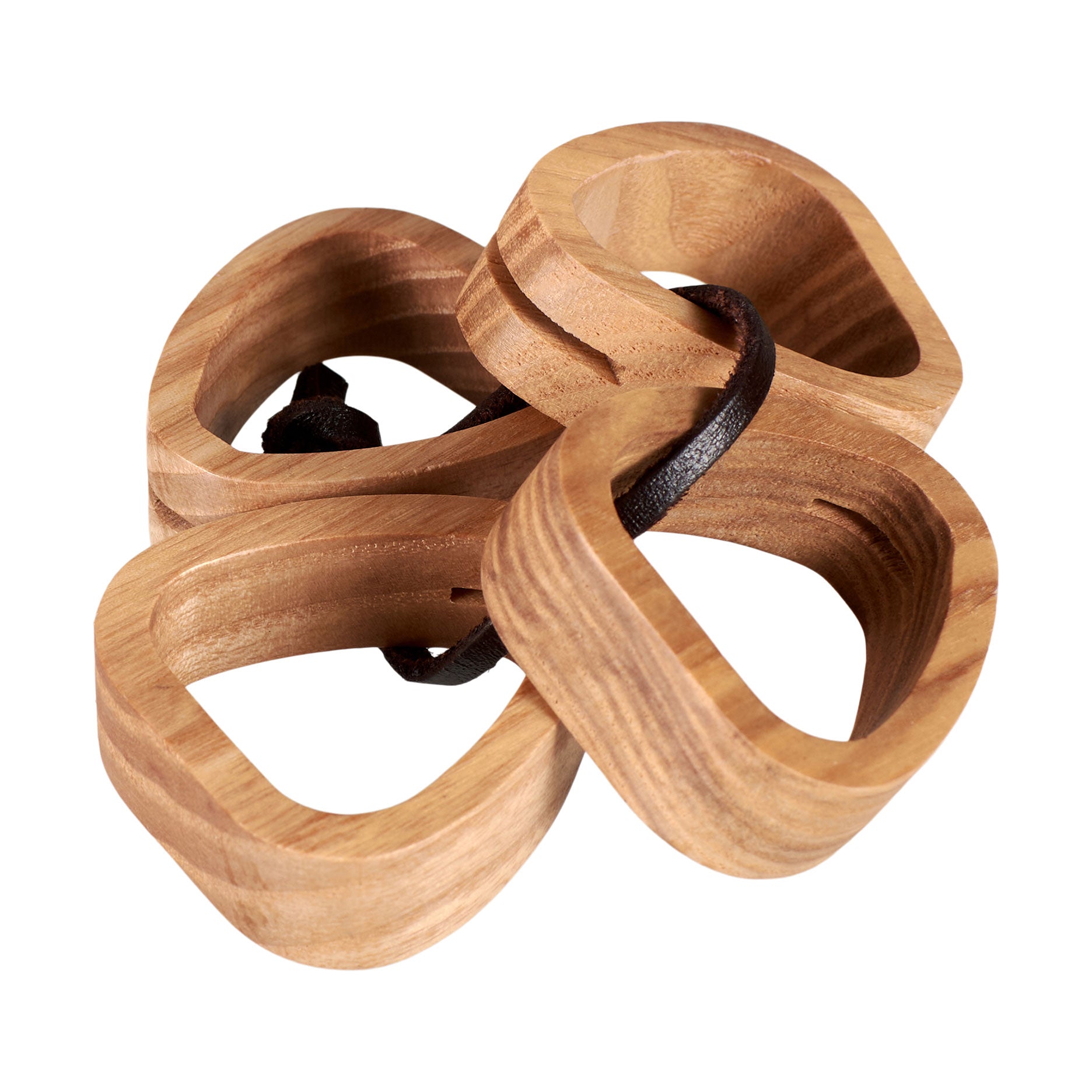 Serviettringen aus Eichenholz - 4 Stück