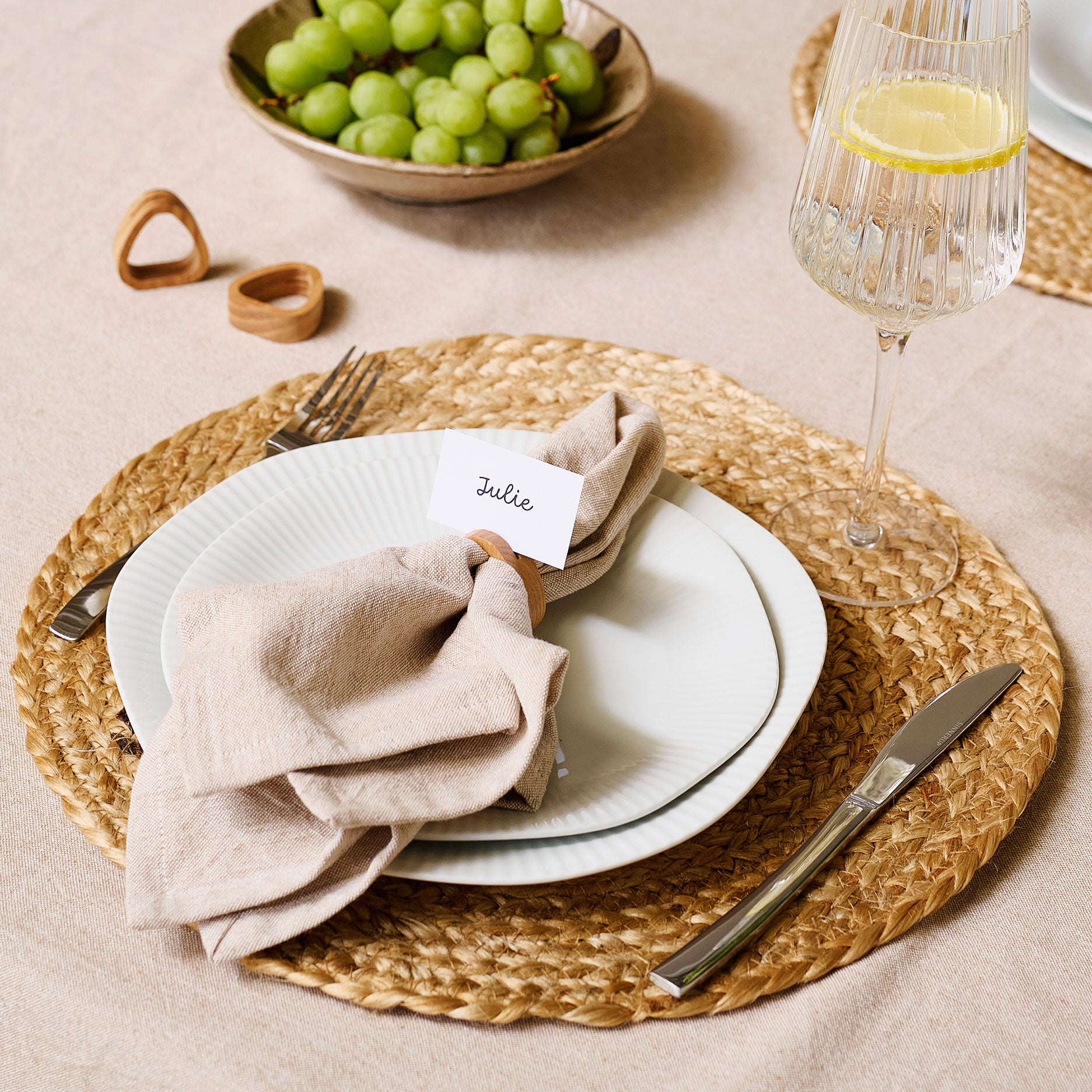 Serviettringen aus Eichenholz - 4 Stück