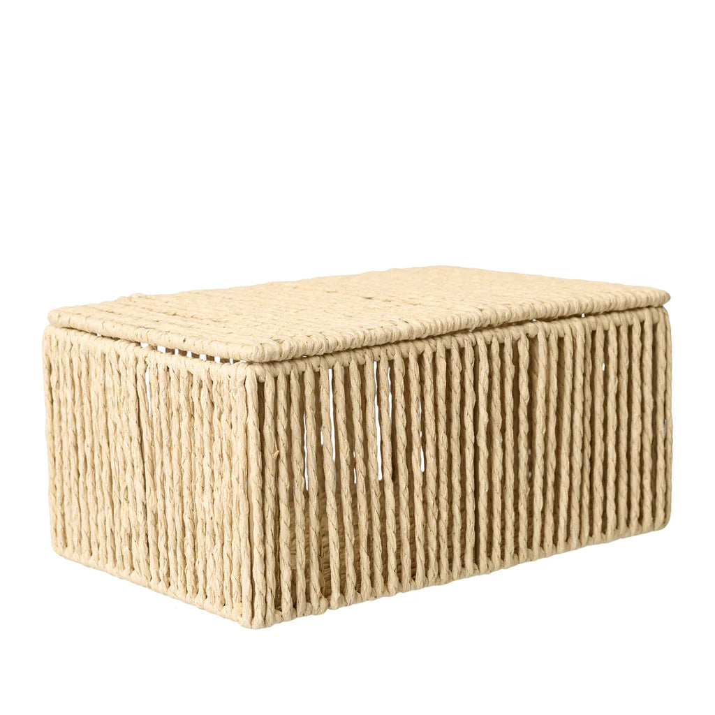 Raffia Korb mit Deckel