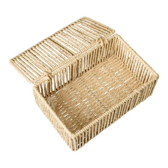 Raffia Korb mit Deckel Natur
