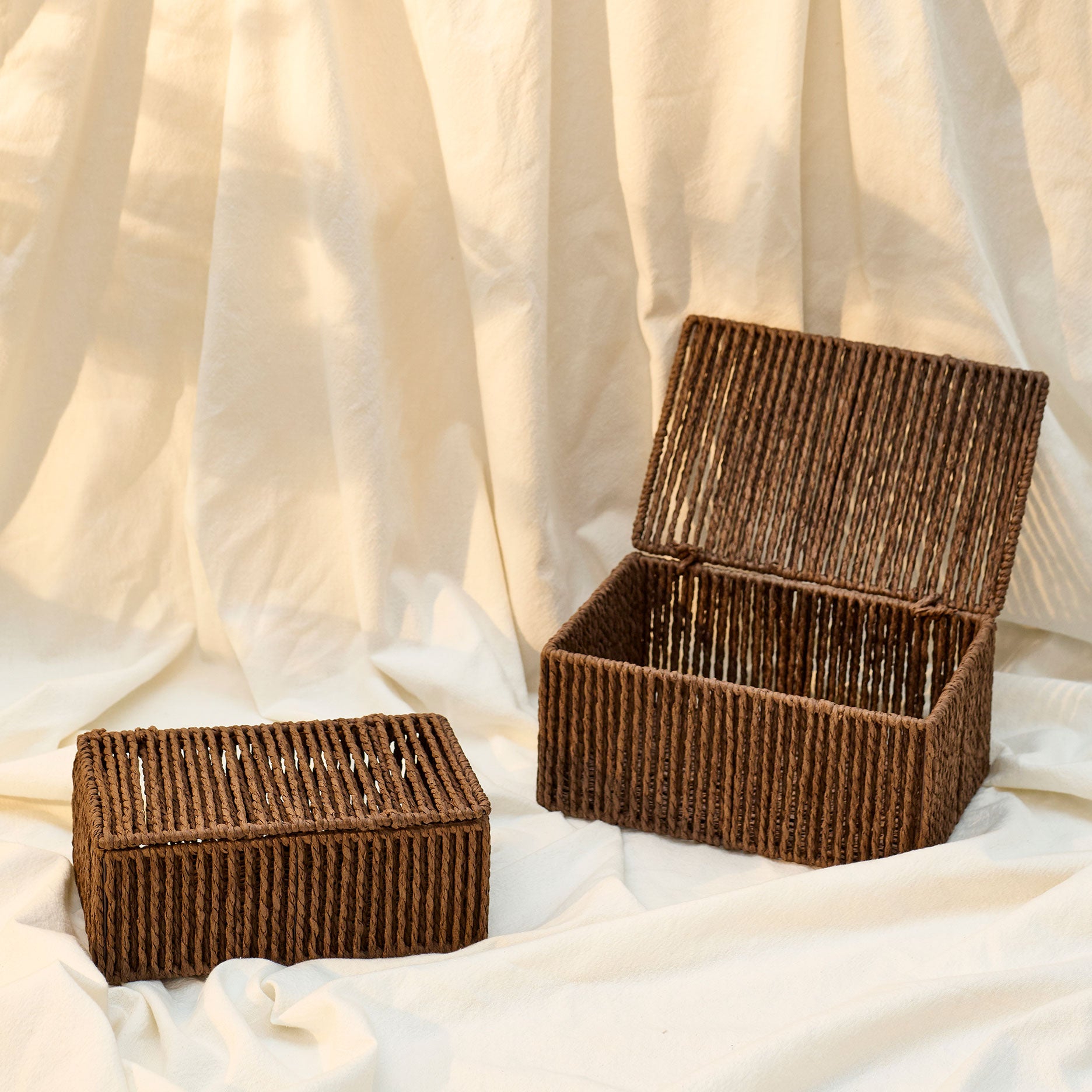 Raffia Korb mit Deckel