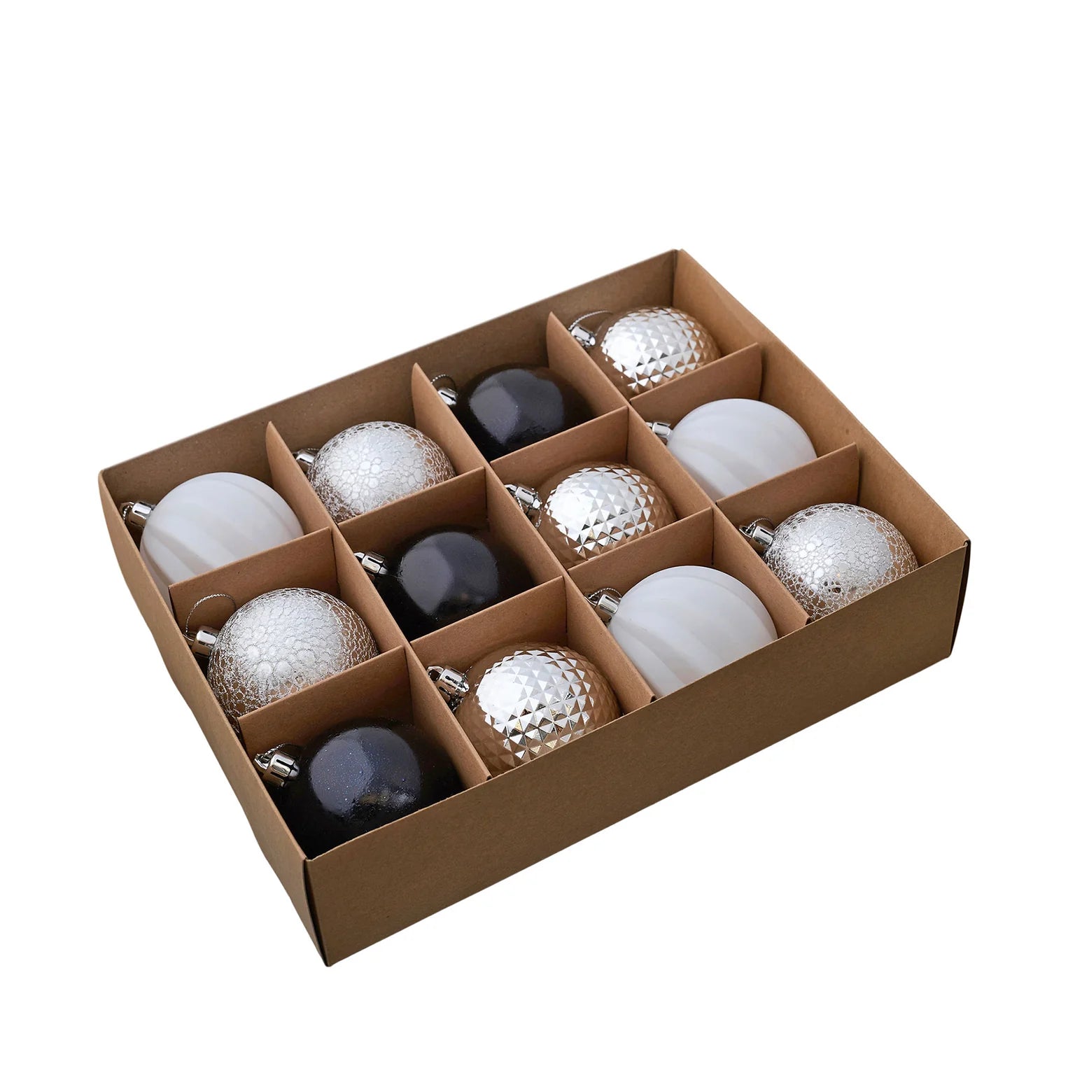 Weihnachtskugeln 12 Stk. Silber