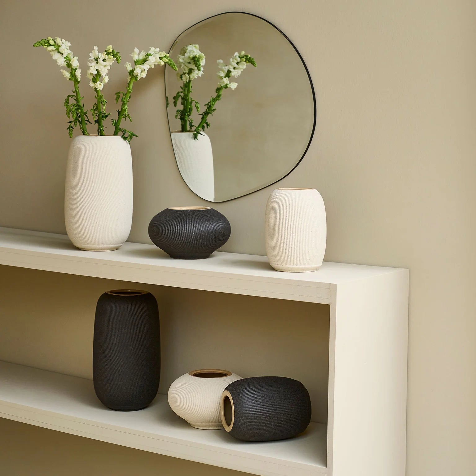 Vica Vase Rund Beige