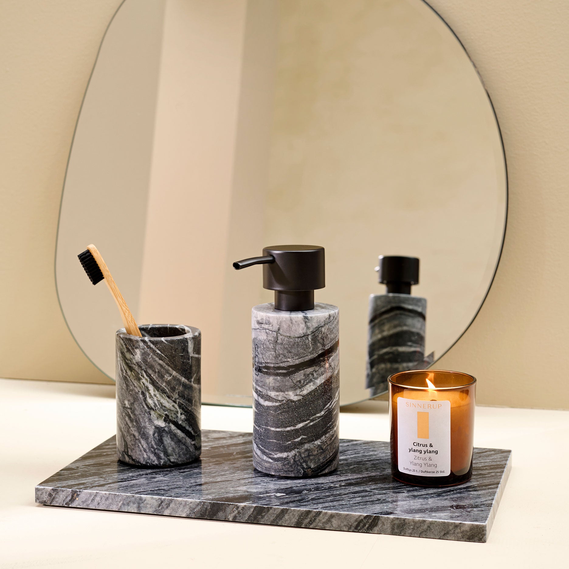 Marble II Zylinder Zahnbürstenbecher