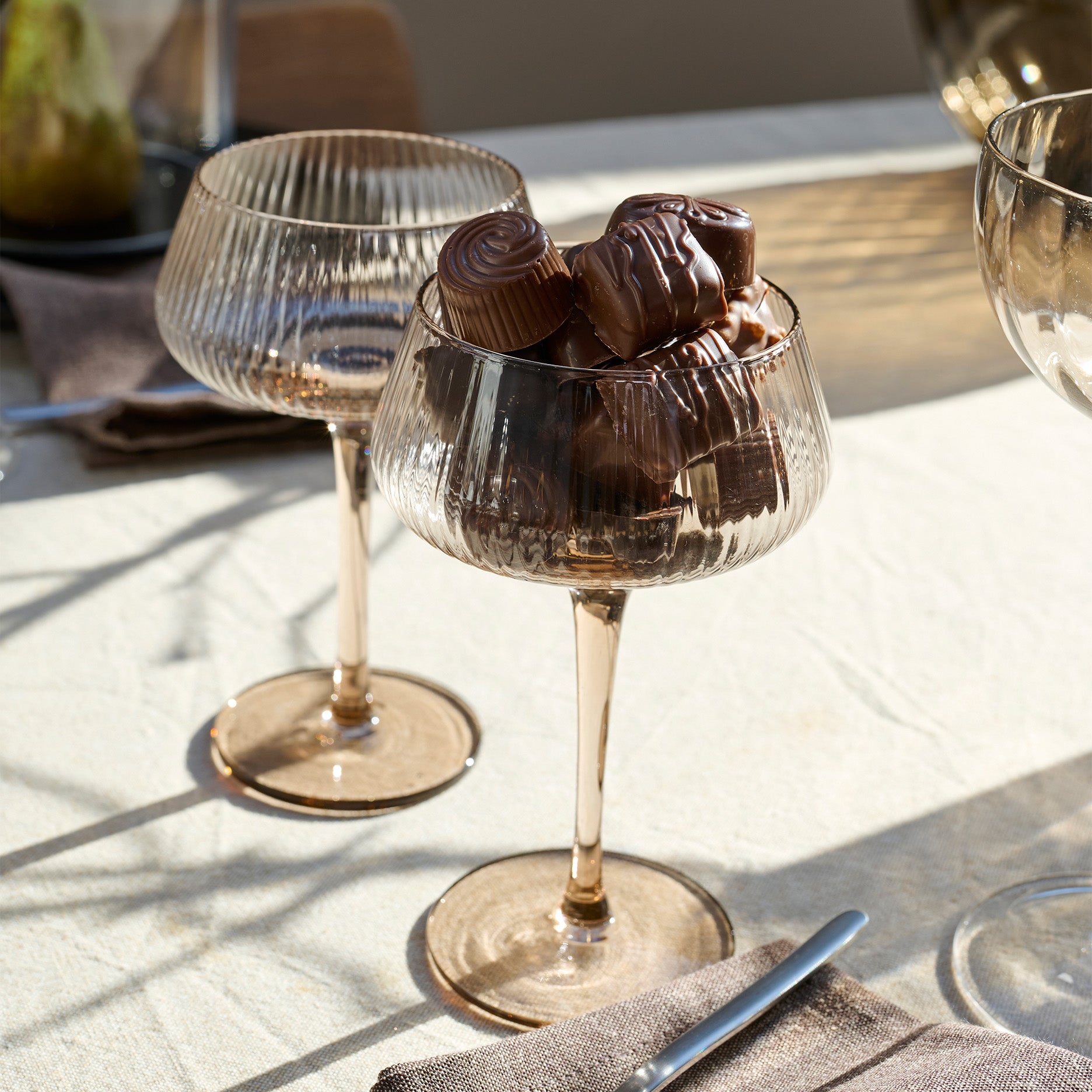 Ribbed Champagner-Glas