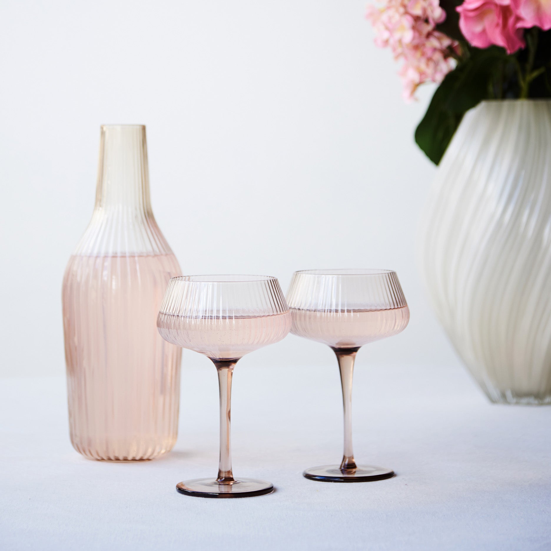 Ribbed Champagner-Glas