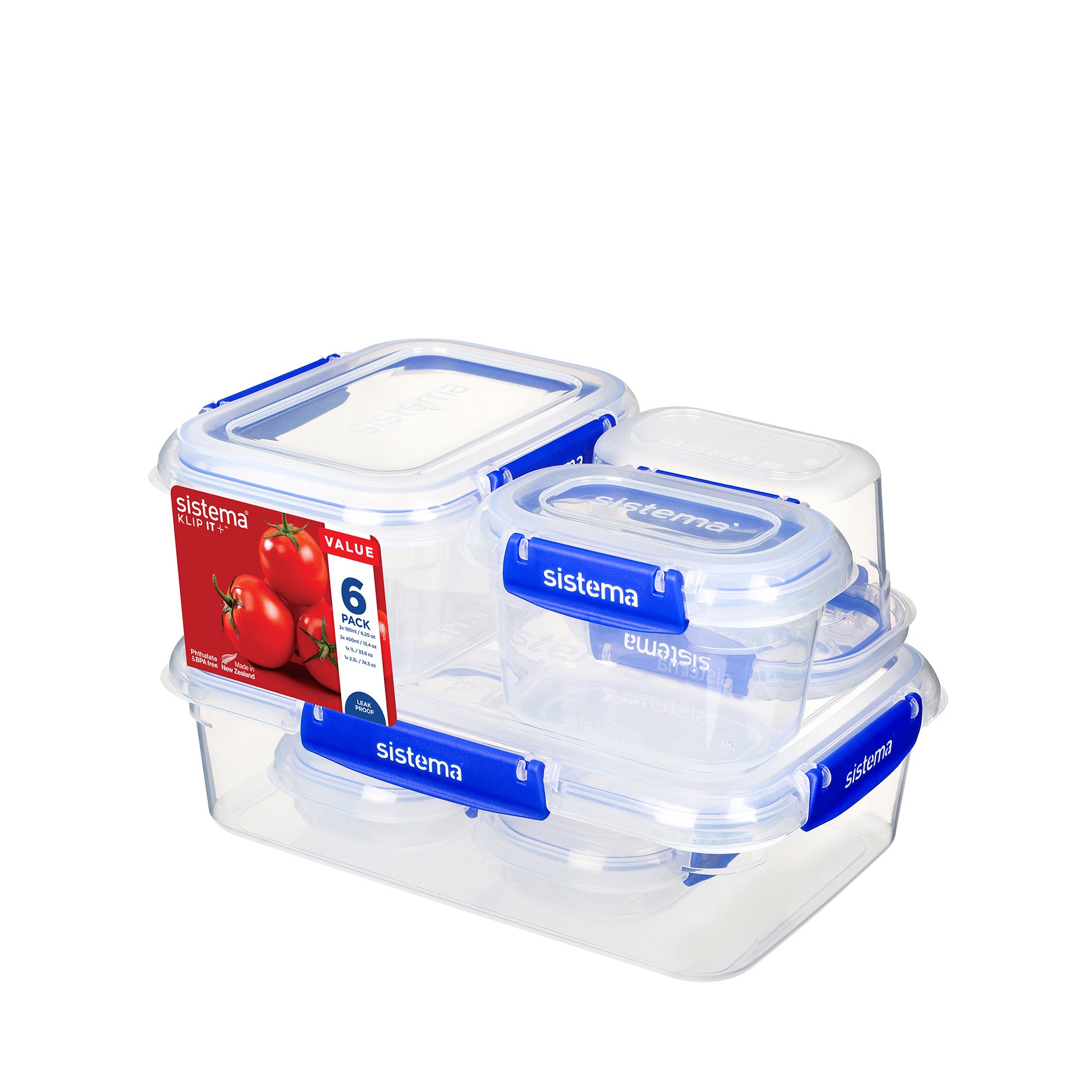 Klip It Plus 6er-Pack Blau