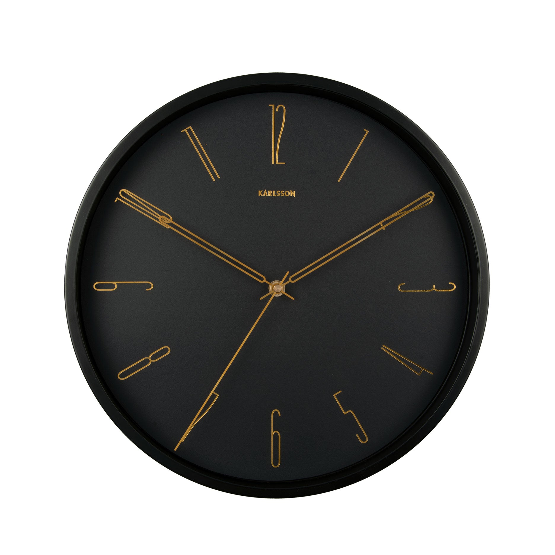 Belle Numbers Wanduhr Schwarz