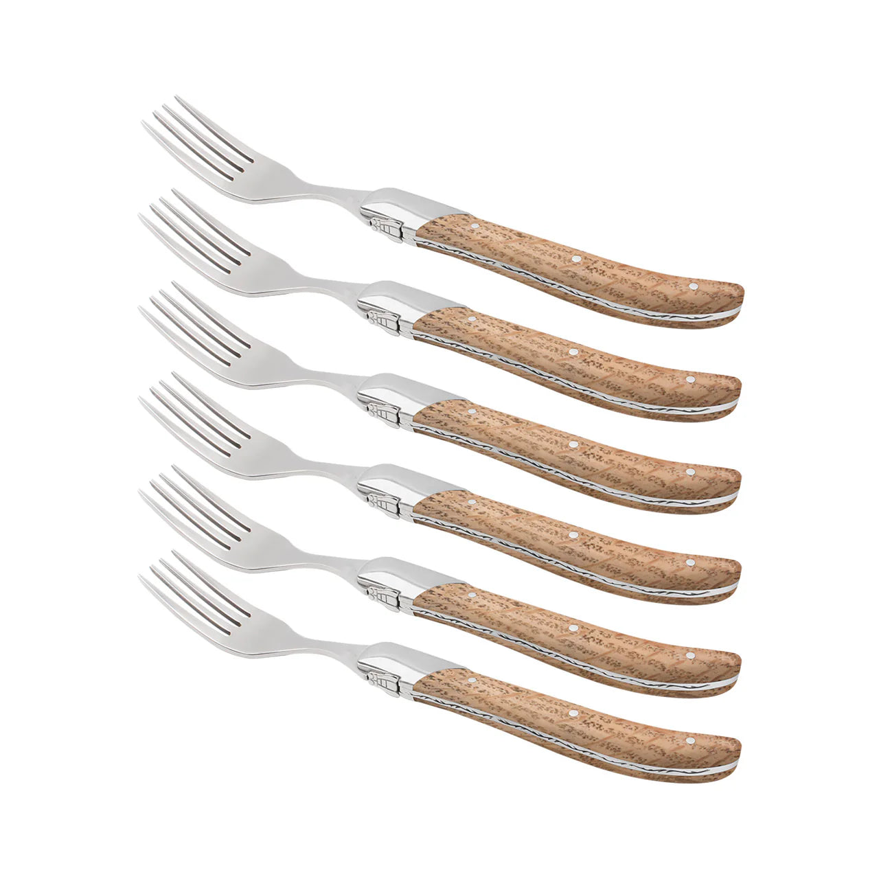 Steakgabeln 6 Stück Eiche
