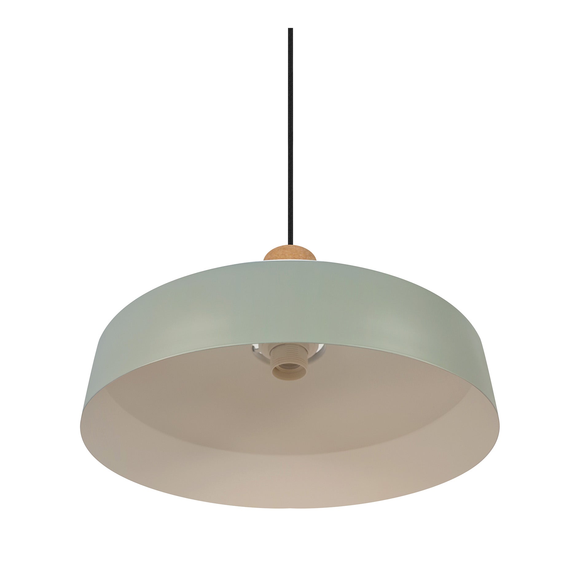 Elvas Pendelleuchte Kork staubgrün
