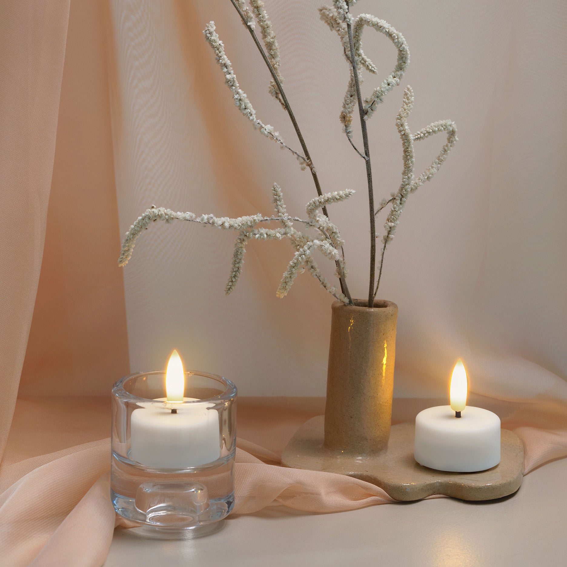 LED tealight candle 2 stk 3,9x2 cm white