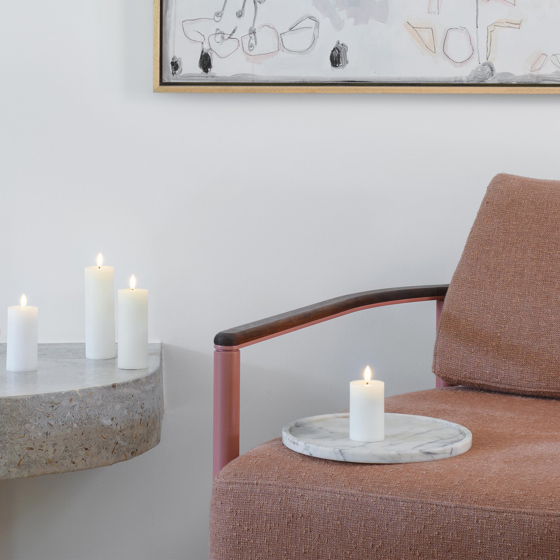 LED Stumpenkerze 4,9 x 12,5 cm classic white