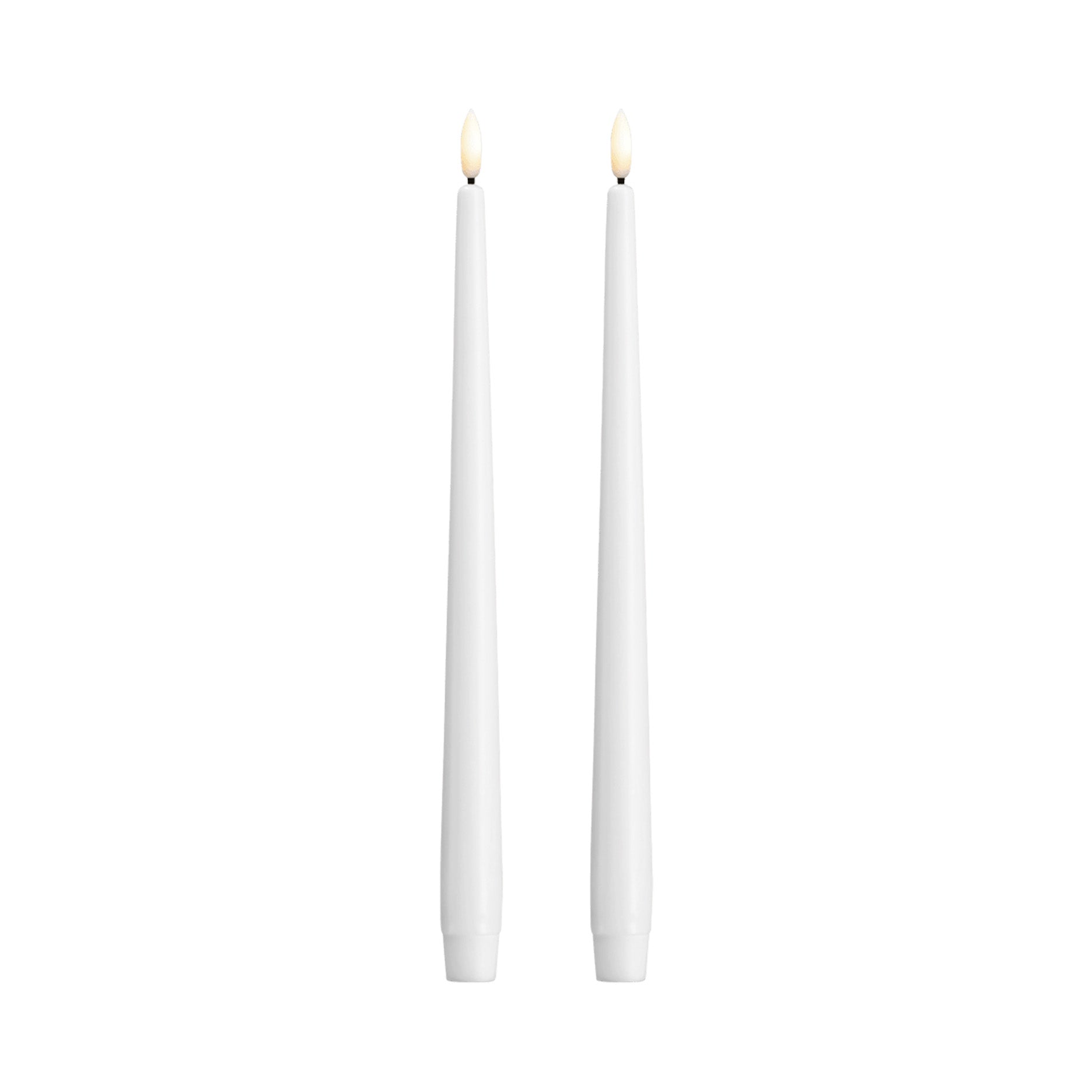 LED Stabkerzen 2 Stk 2,3 x 30 cm classic white